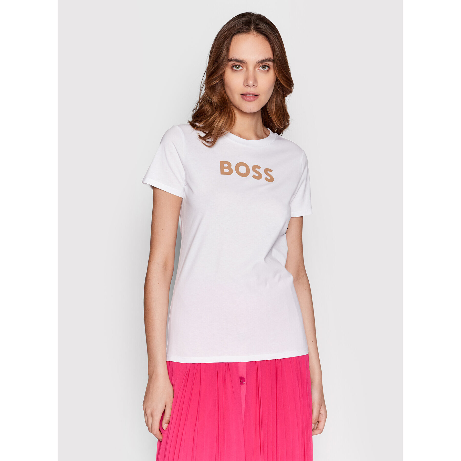 Boss Тишърт C_Elogo_5 50468356 Бял Regular Fit - Pepit.bg