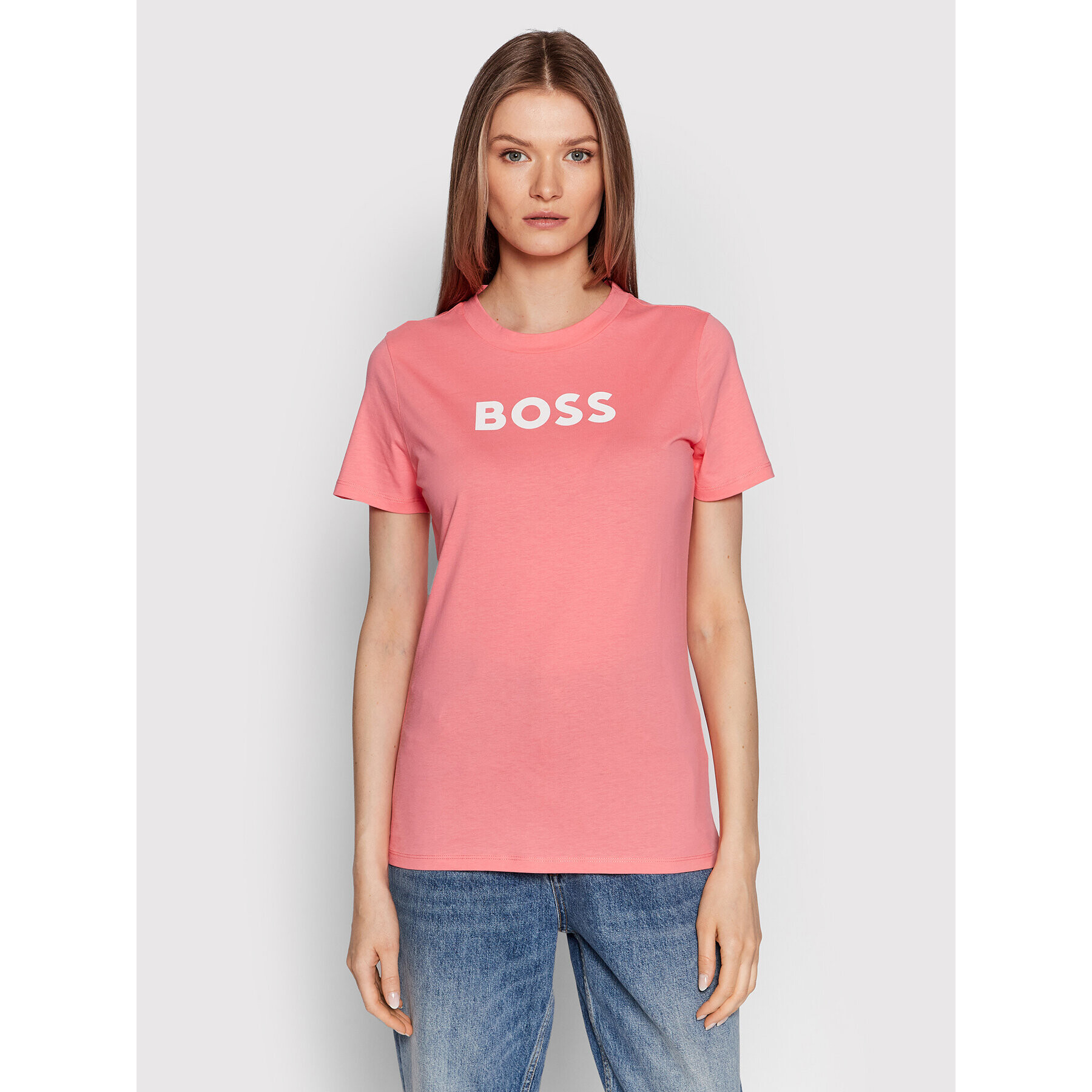 Boss Тишърт C_Elogo_5 50468356 Розов Regular Fit - Pepit.bg