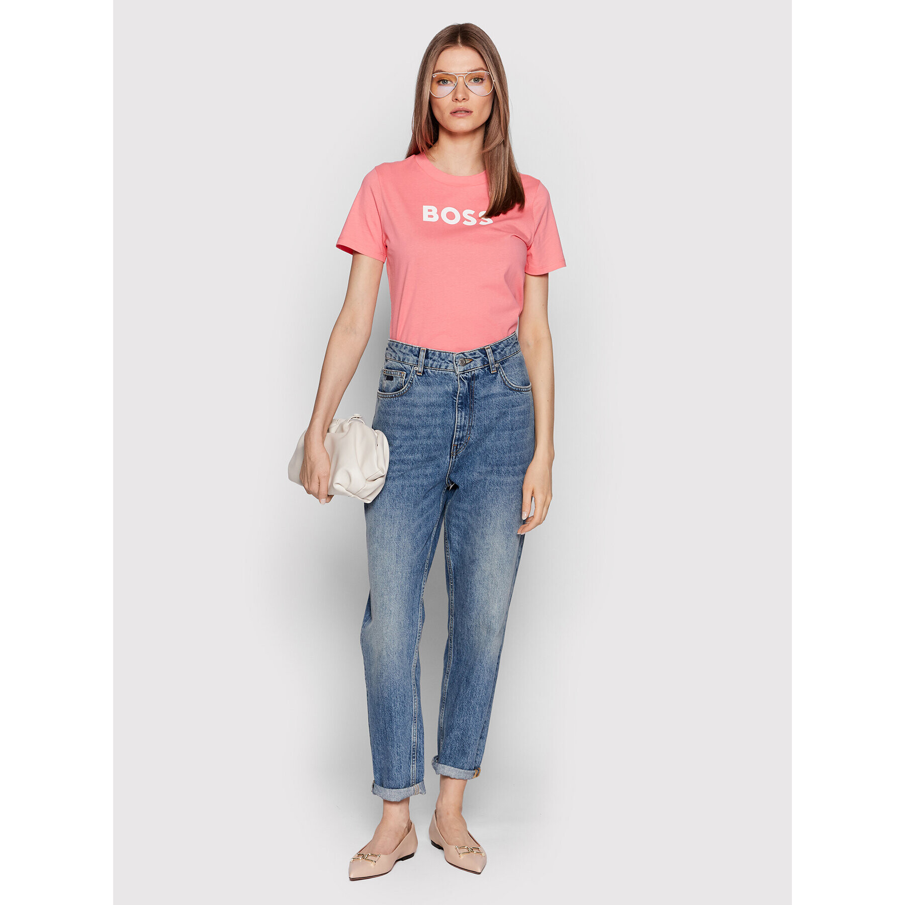 Boss Тишърт C_Elogo_5 50468356 Розов Regular Fit - Pepit.bg