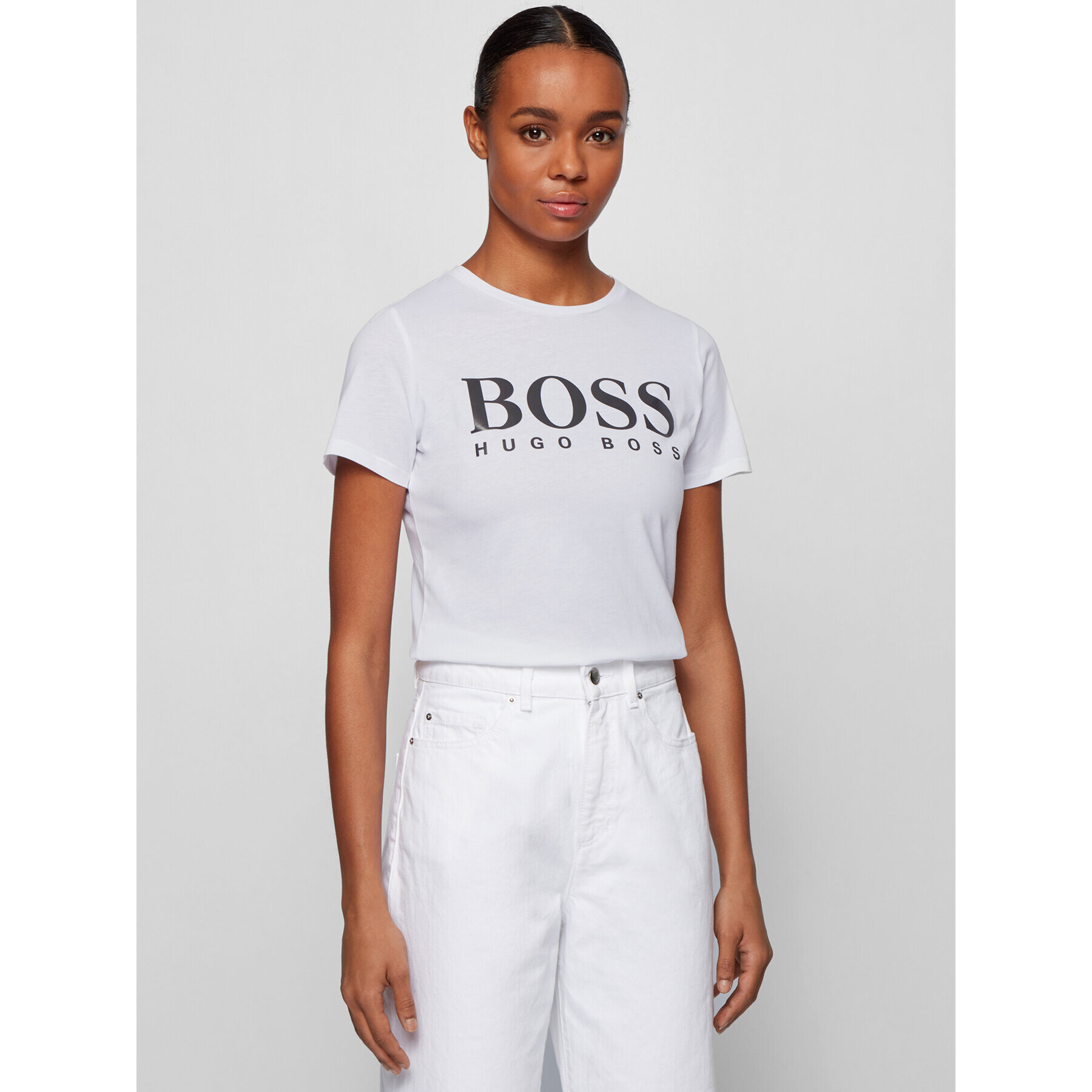 Boss Тишърт C_Elogo 50436773 Бял Regular Fit - Pepit.bg