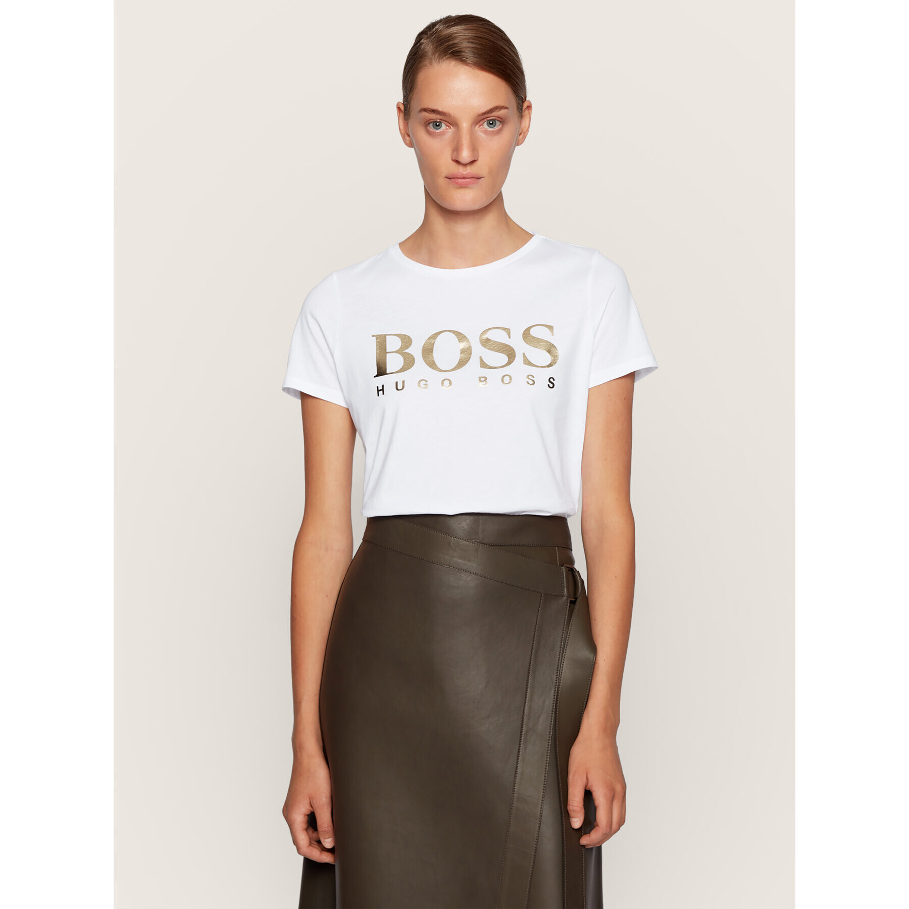 Boss Тишърт C_Elogo 50436773 Бял Regular Fit - Pepit.bg