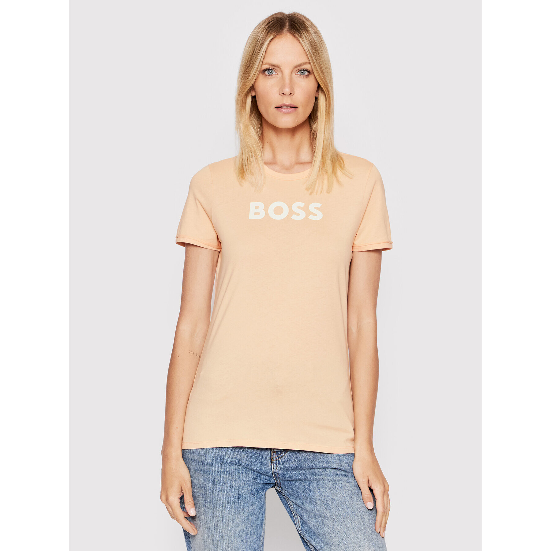 Boss Тишърт C_Elogo_7 50472255 Оранжев Regular Fit - Pepit.bg