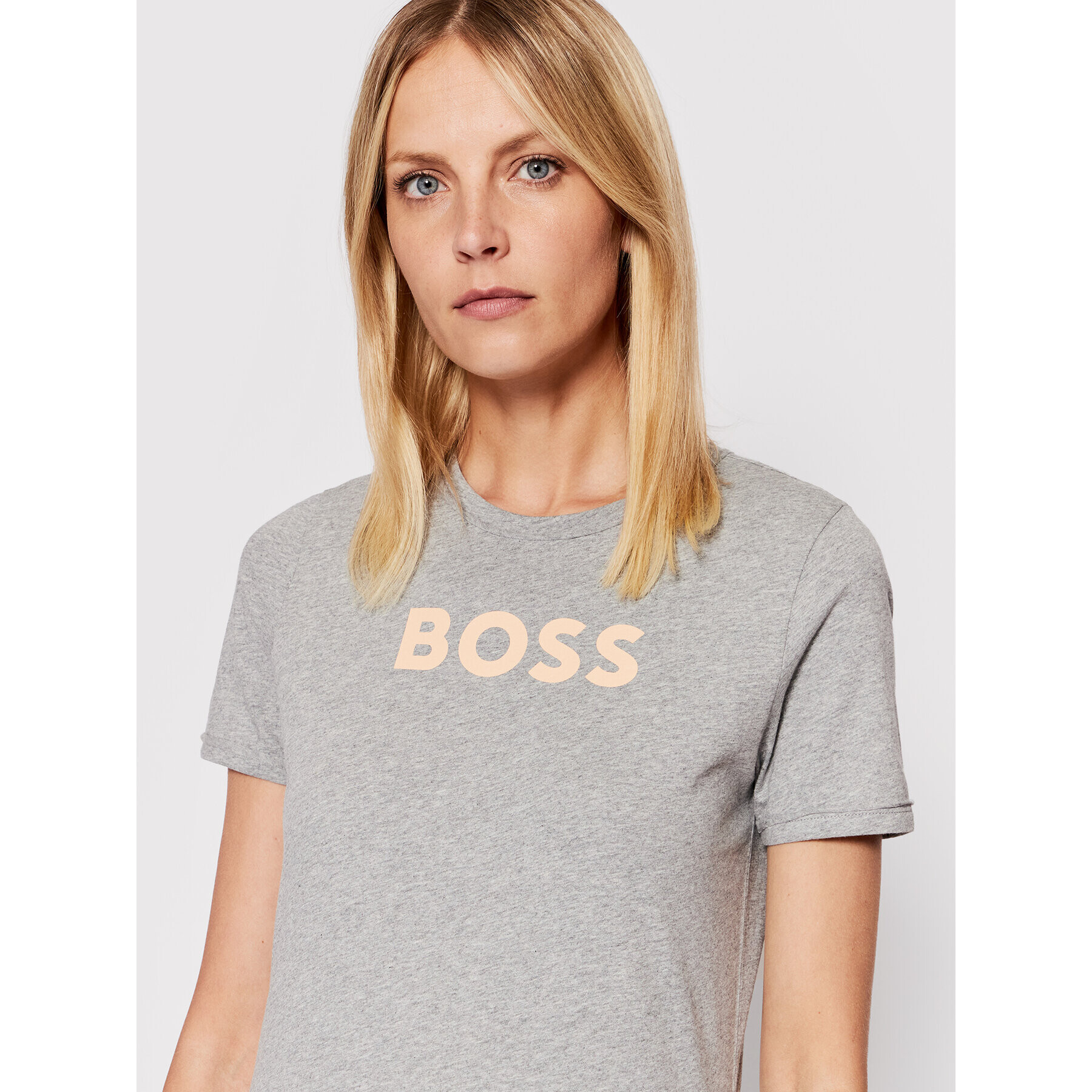 Boss Тишърт C_Elogo_7 50472255 Сив Regular Fit - Pepit.bg