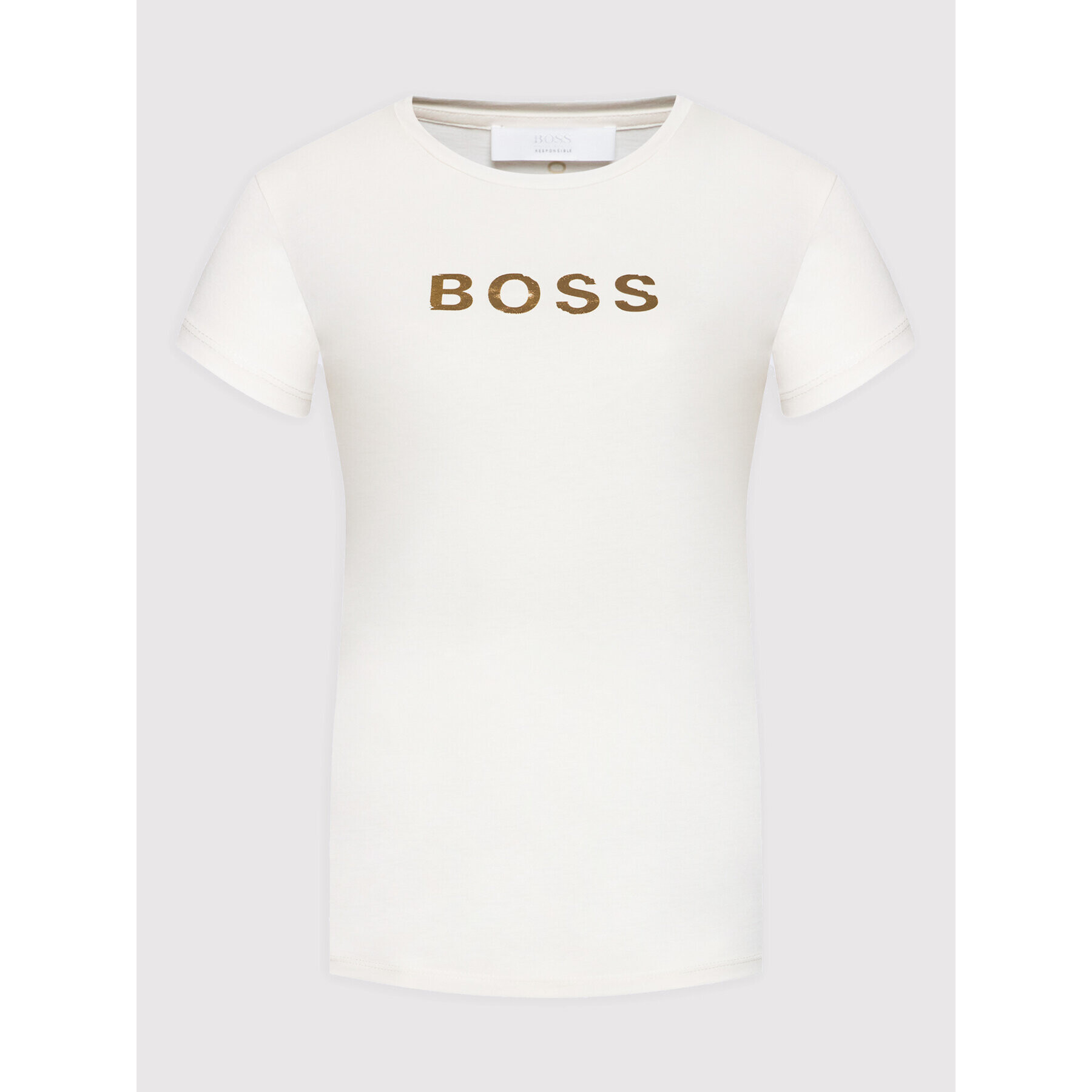 Boss Тишърт C Elogo Gold 50461947 Бежов Regular Fit - Pepit.bg