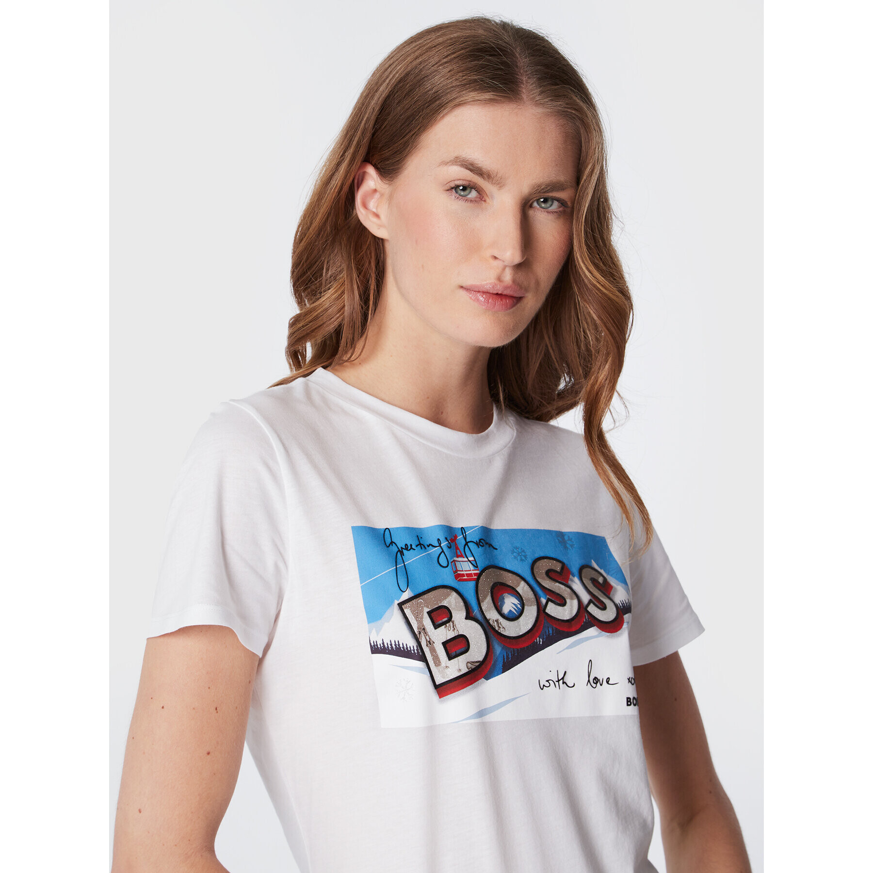 Boss Тишърт C Elogo Motive 50479968 Бял Regular Fit - Pepit.bg