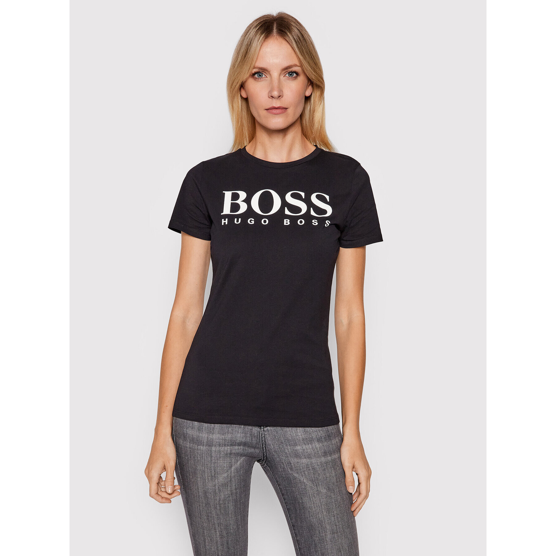 Boss Тишърт C_Elogo1 50455144 Черен Regular Fit - Pepit.bg