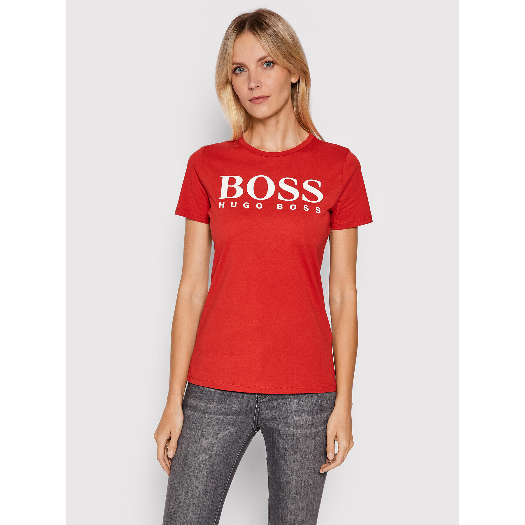 Boss Тишърт C_Elogo1 50455144 Червен Regular Fit - Pepit.bg