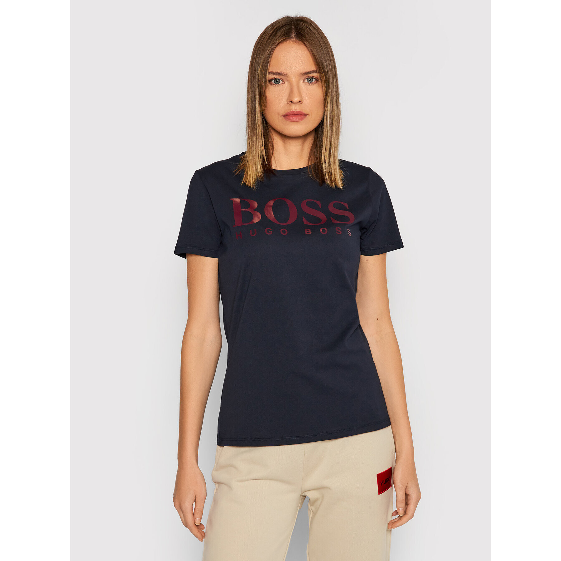 Boss Тишърт C_Elogo3 50457365 Тъмносин Slim Fit - Pepit.bg