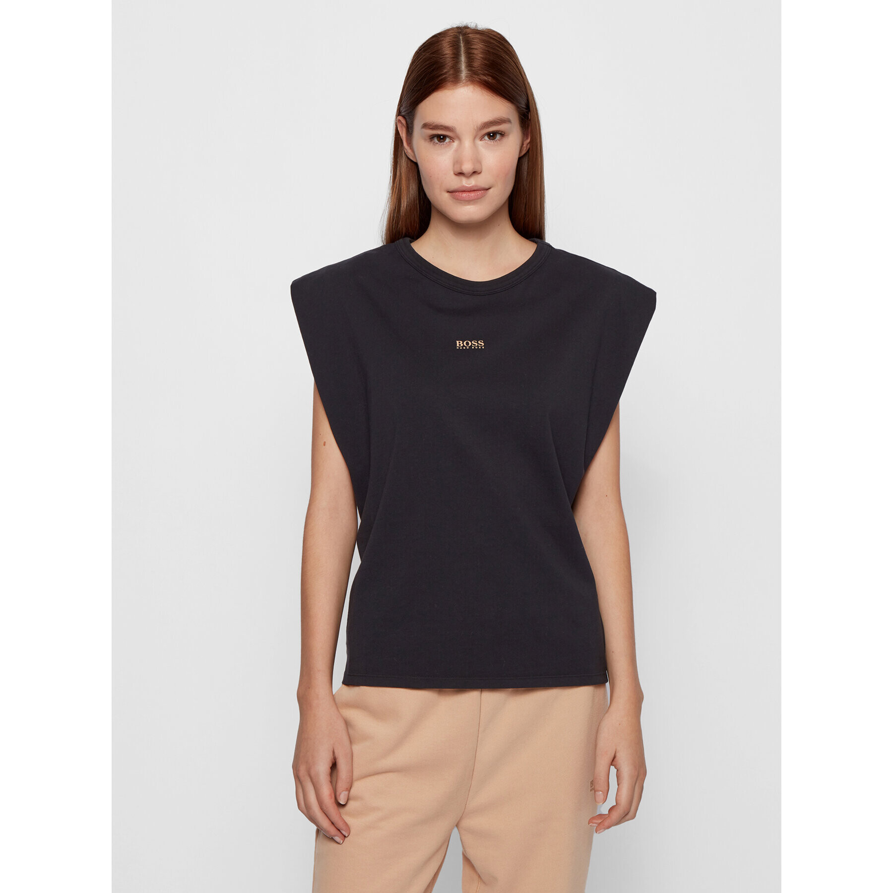 Boss Тишърт C_Elys_Active 50457380 Черен Relaxed Fit - Pepit.bg