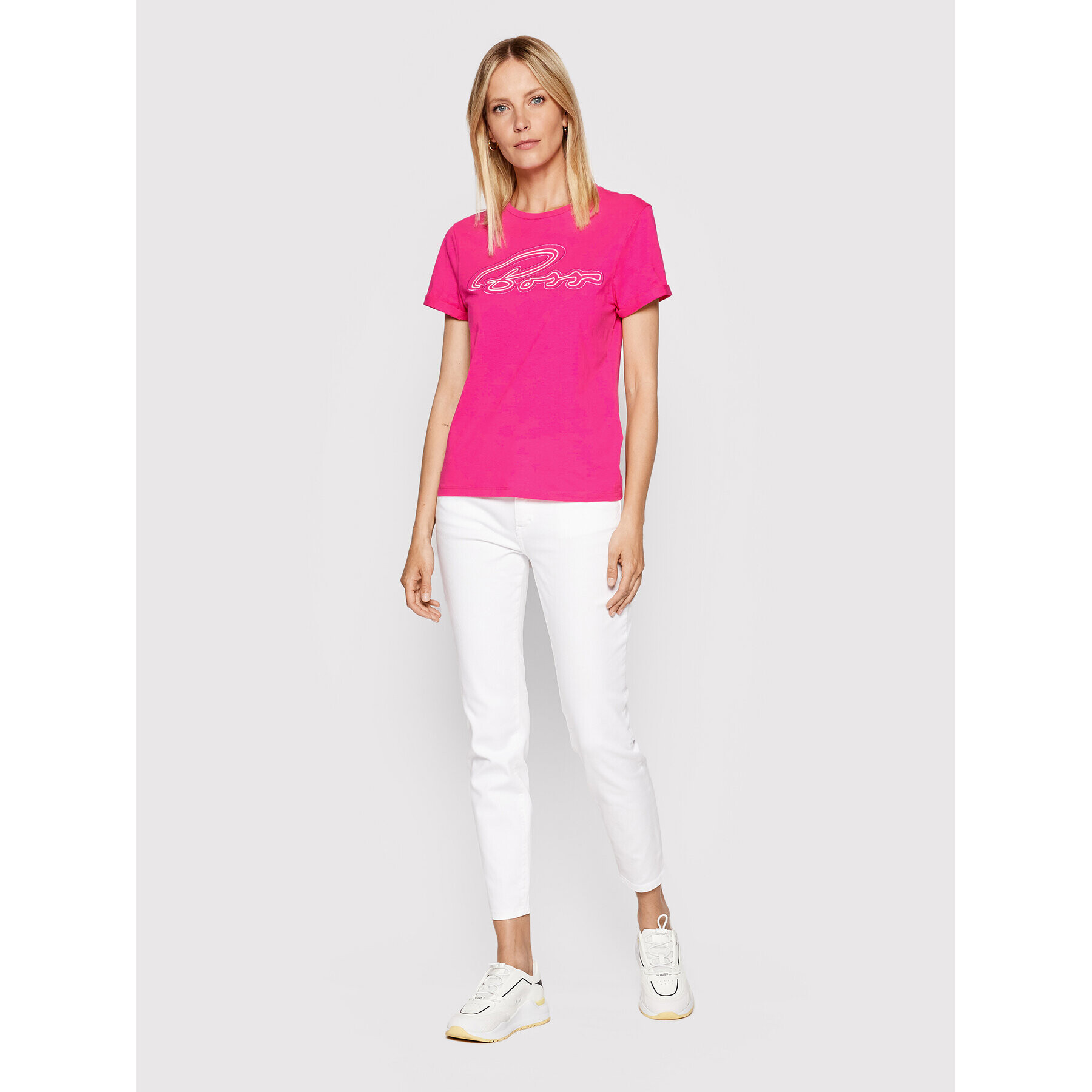 Boss Тишърт C_Esummer 50470897 Розов Regular Fit - Pepit.bg