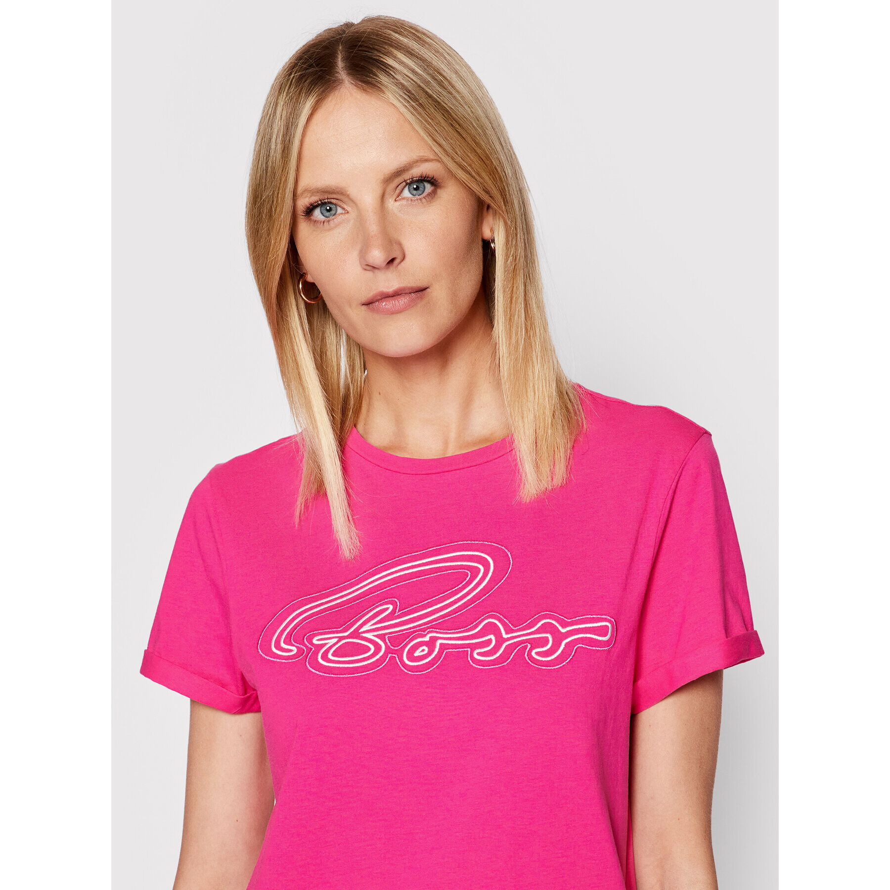 Boss Тишърт C_Esummer 50470897 Розов Regular Fit - Pepit.bg