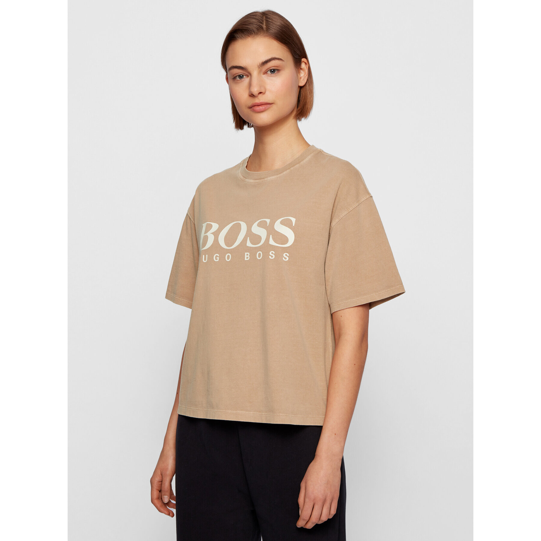 Boss Тишърт C_Evina_Active 50457388 Бежов Relaxed Fit - Pepit.bg