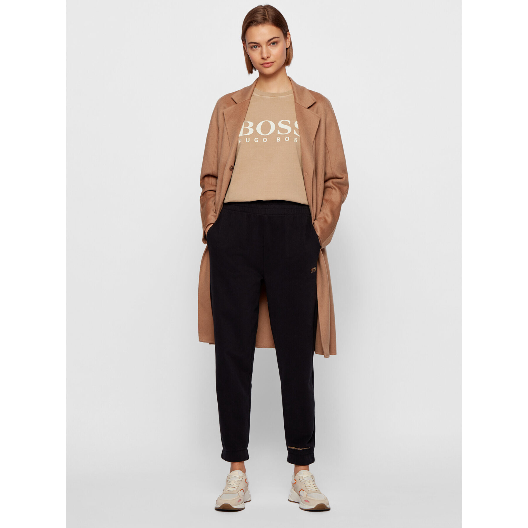 Boss Тишърт C_Evina_Active 50457388 Бежов Relaxed Fit - Pepit.bg