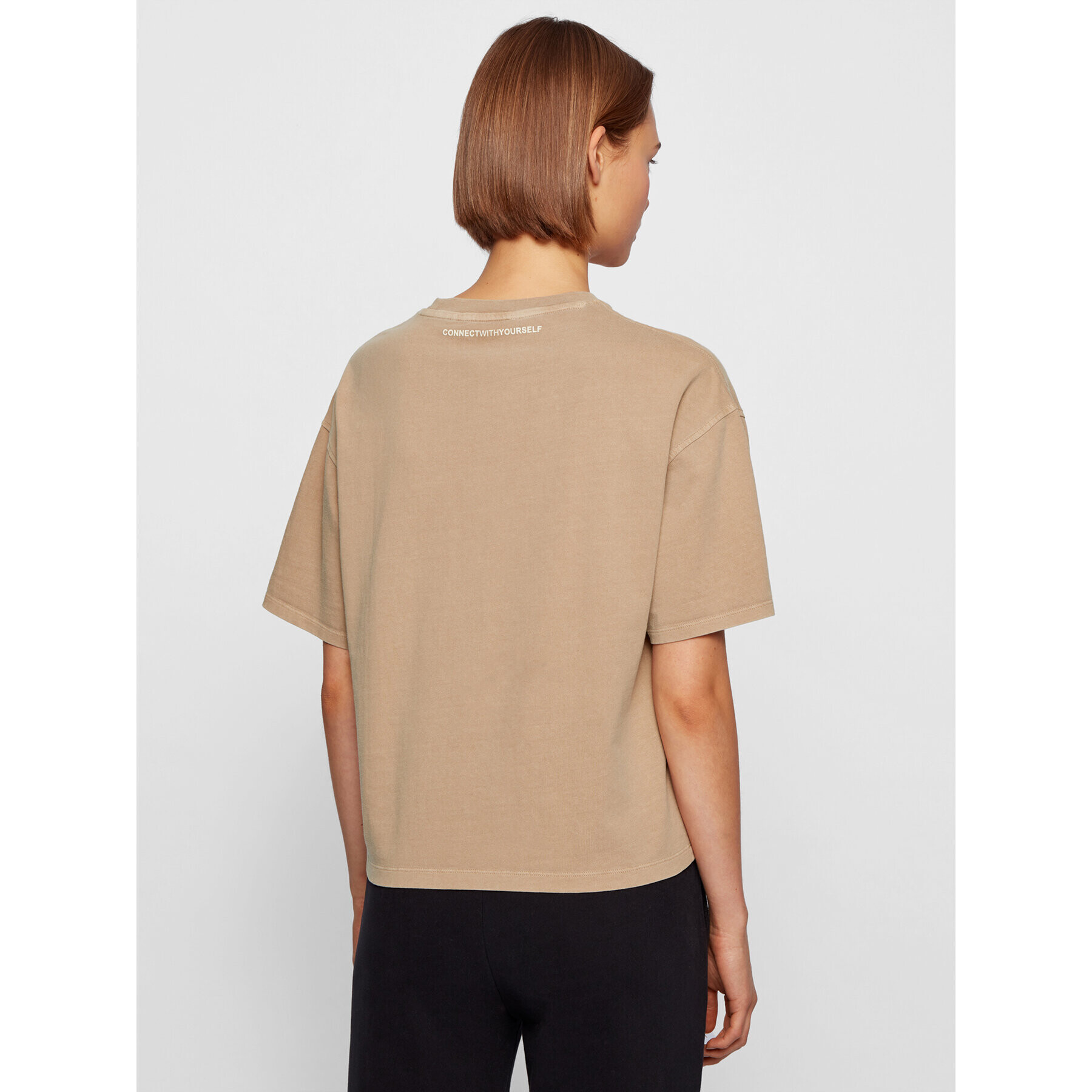 Boss Тишърт C_Evina_Active 50457388 Бежов Relaxed Fit - Pepit.bg
