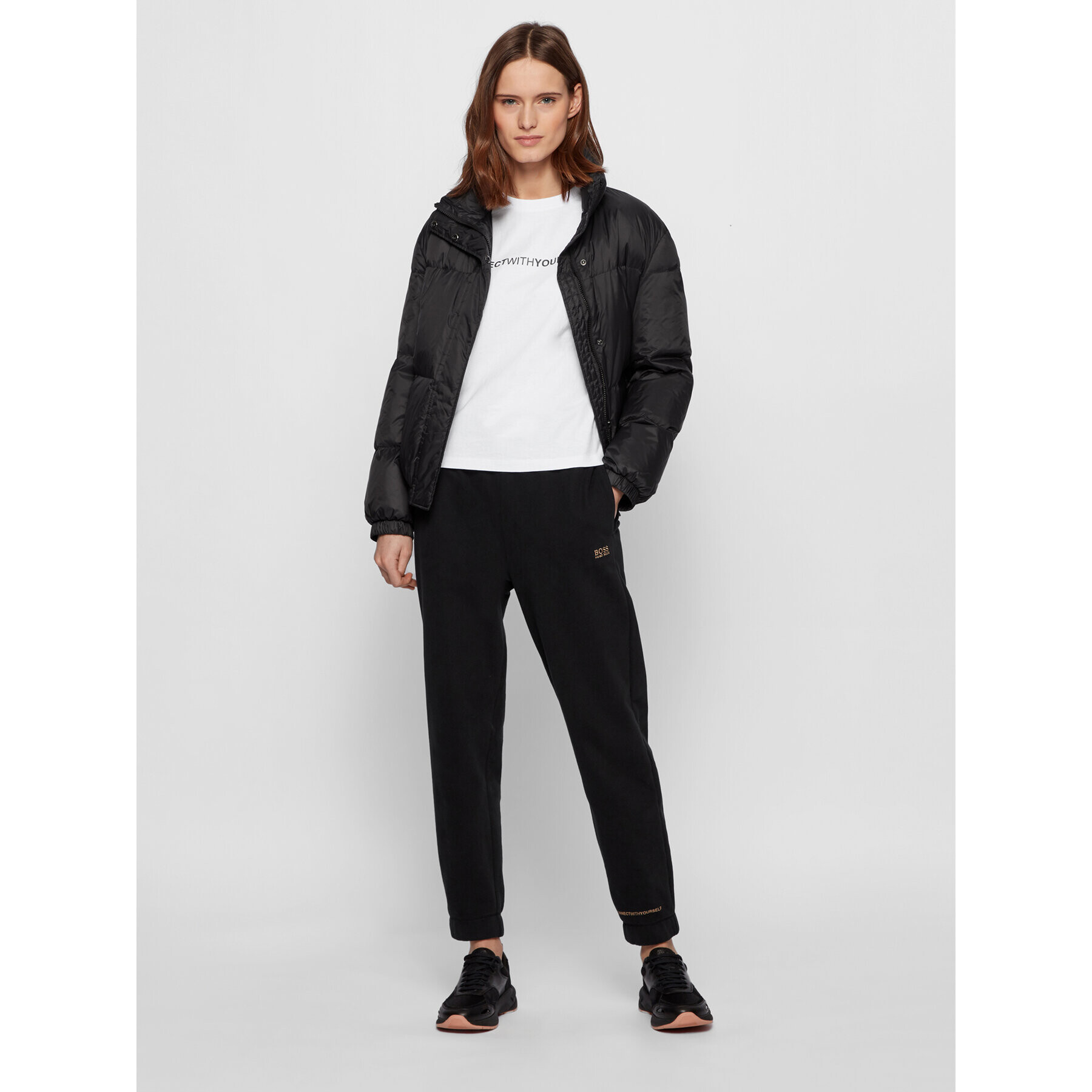 Boss Тишърт C_EvinaSlogan_Active 50457389 Бял Regular Fit - Pepit.bg