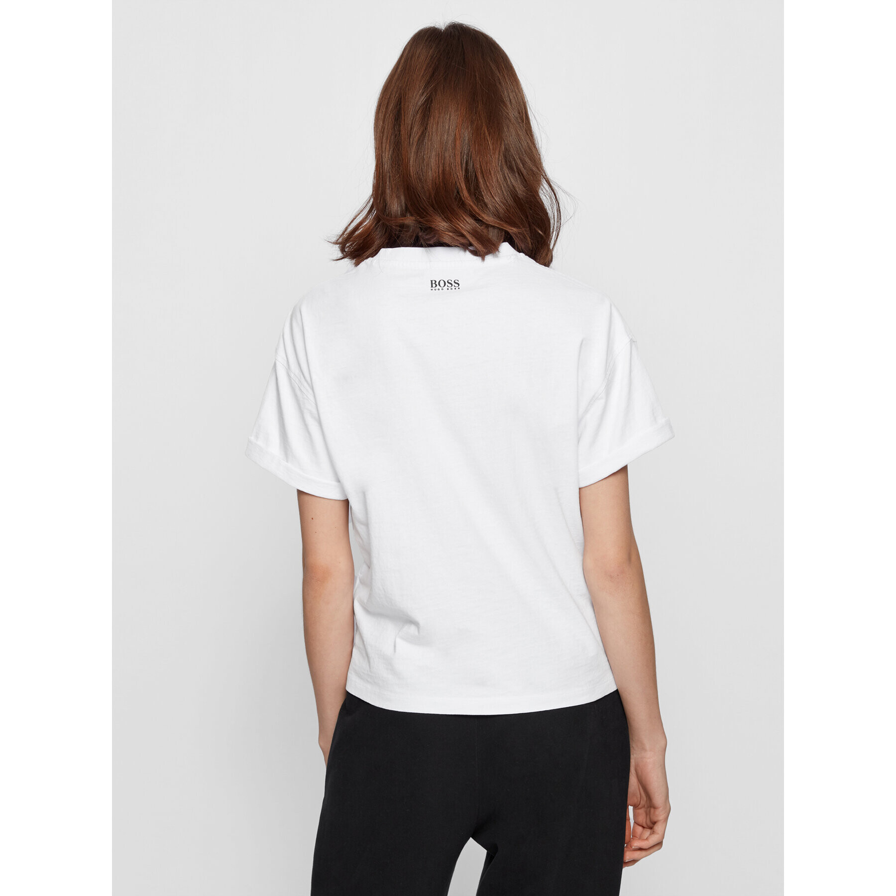 Boss Тишърт C_EvinaSlogan_Active 50457389 Бял Regular Fit - Pepit.bg
