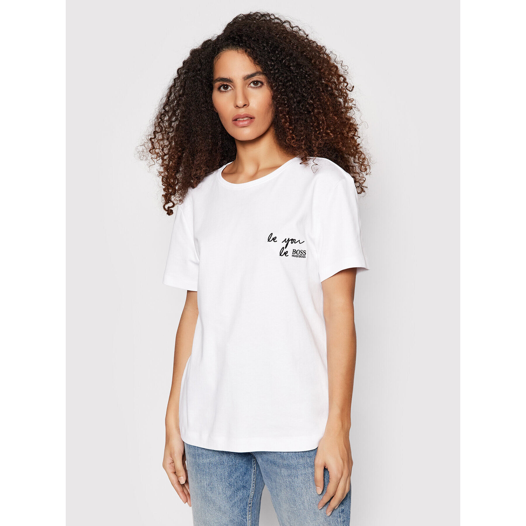 Boss Тишърт C Eyou 50451275 Бял Regular Fit - Pepit.bg