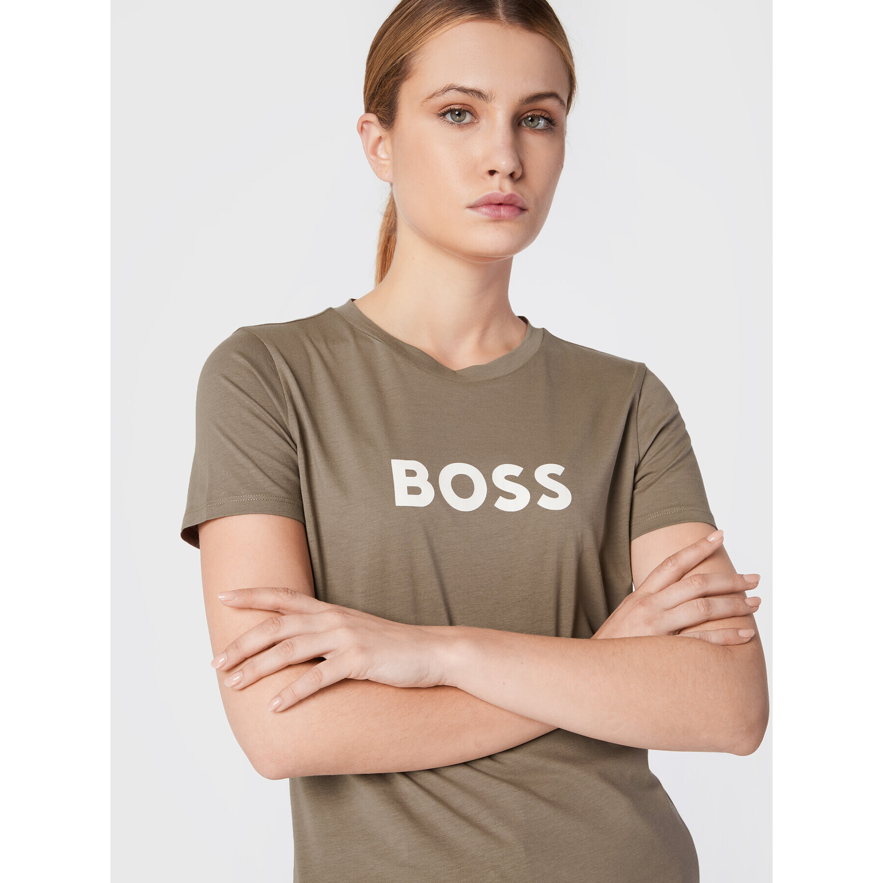 Boss Тишърт C Logo 5 50468356 Кафяв Regular Fit - Pepit.bg