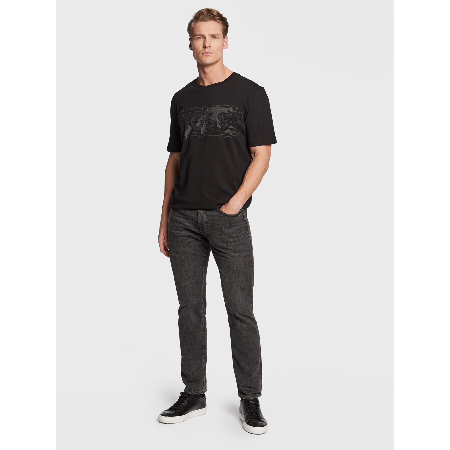 Boss Тишърт Diamond 1 50485304 Черен Regular Fit - Pepit.bg