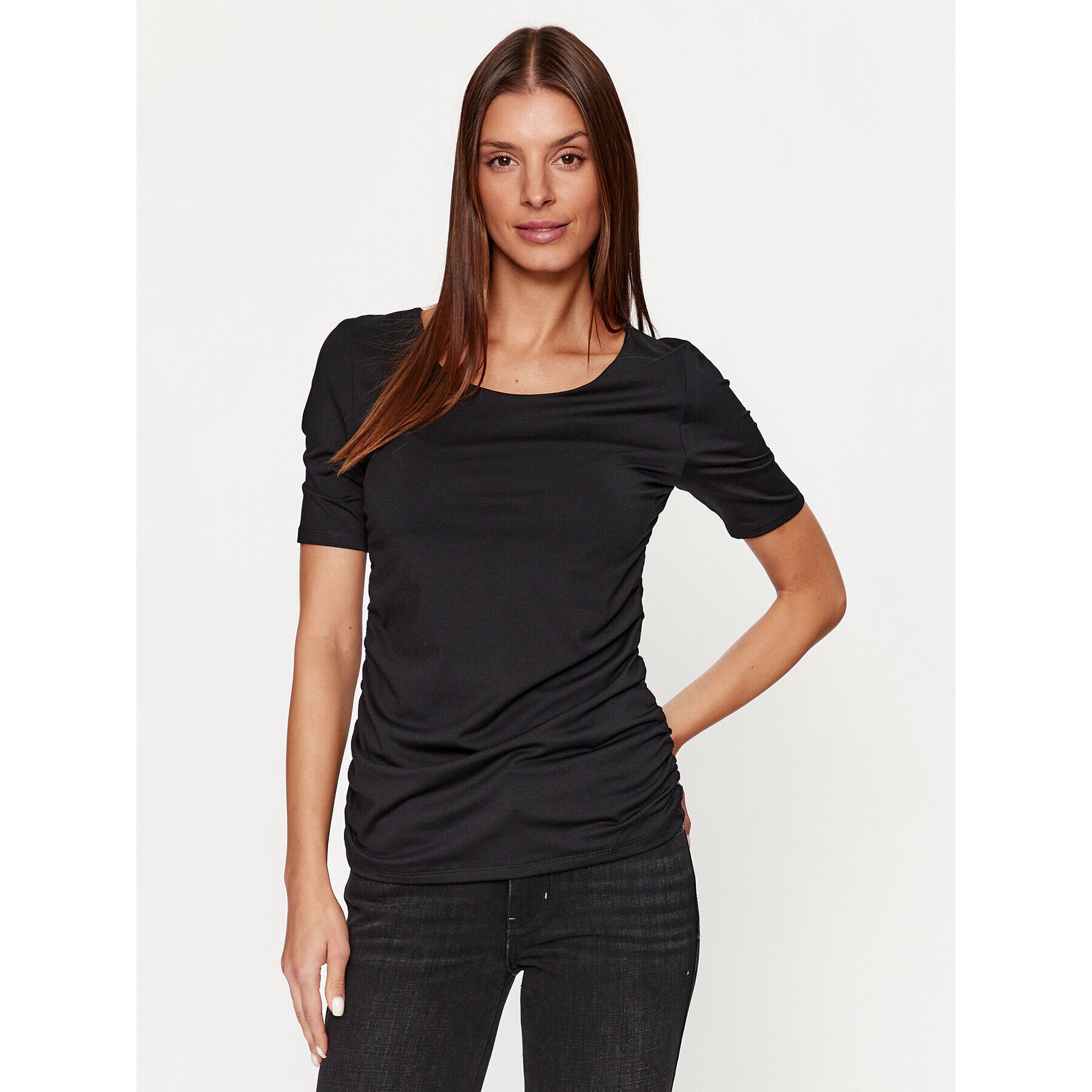 Boss Тишърт Eleiza 50498550 Черен Slim Fit - Pepit.bg