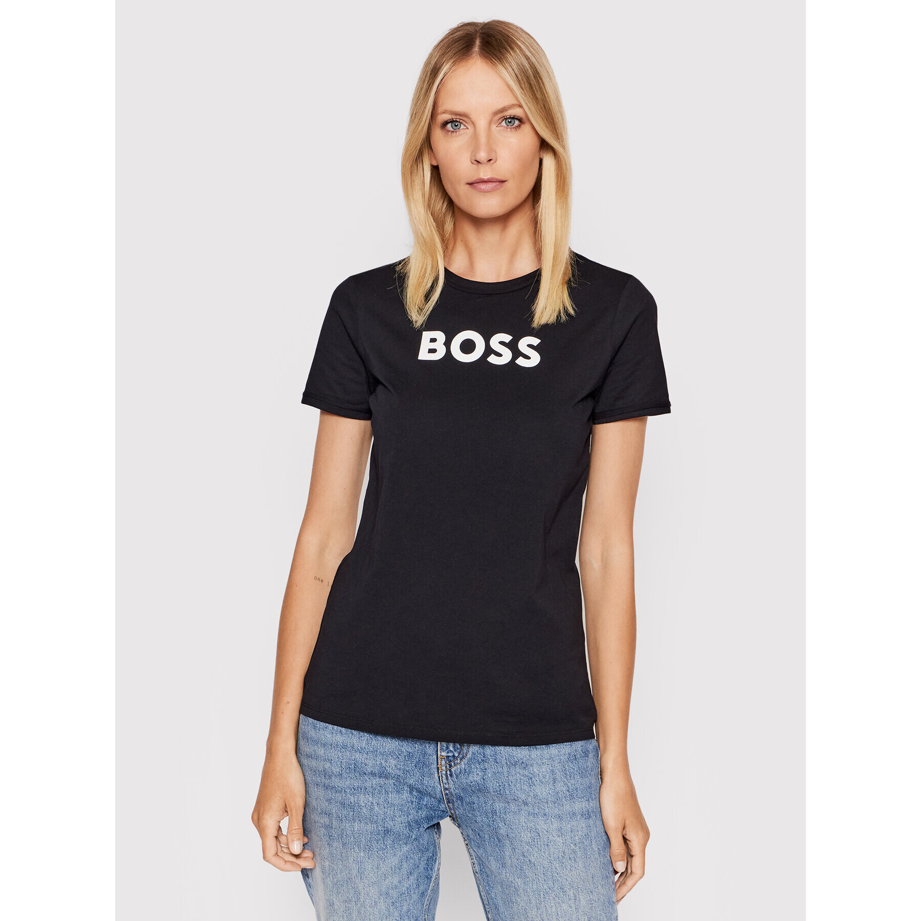 Boss Тишърт Elogo 7 50472255 Черен Regular Fit - Pepit.bg