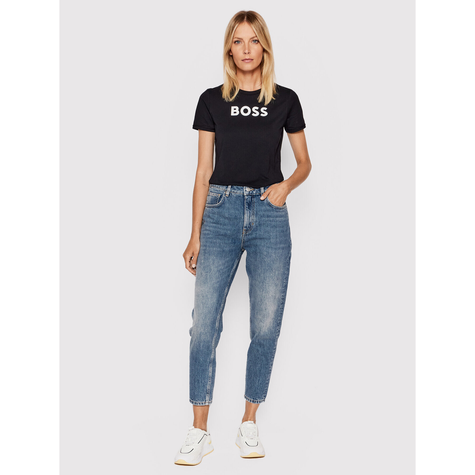 Boss Тишърт Elogo 7 50472255 Черен Regular Fit - Pepit.bg