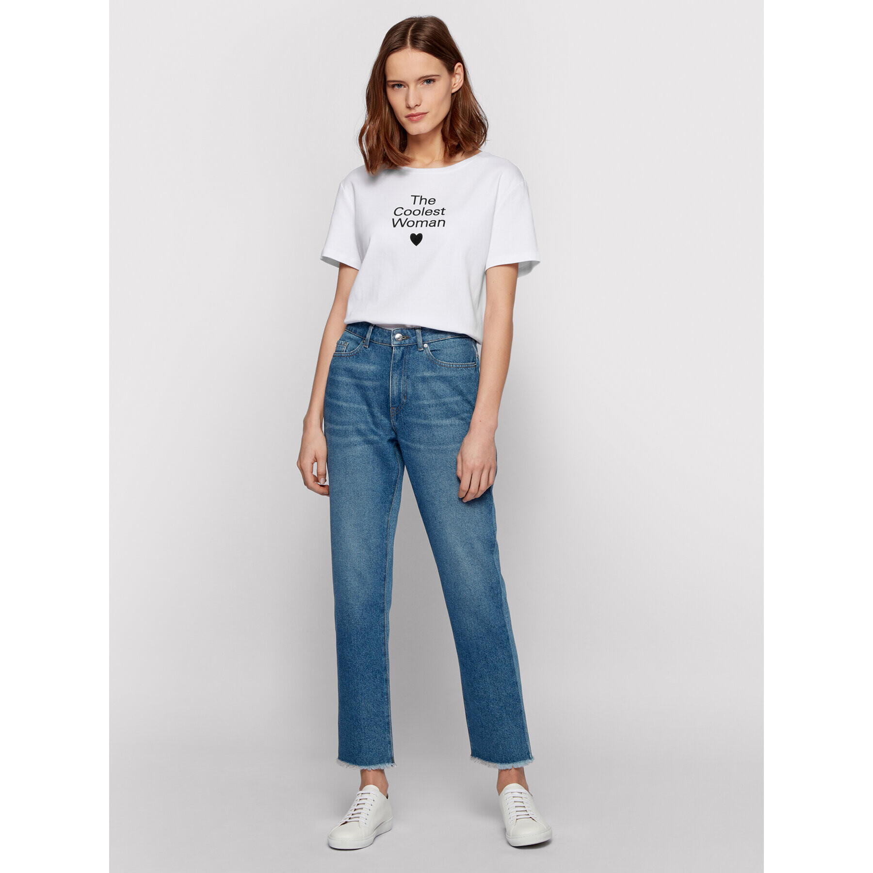 Boss Тишърт Eromance_Vd 50452527 Бял Regular Fit - Pepit.bg