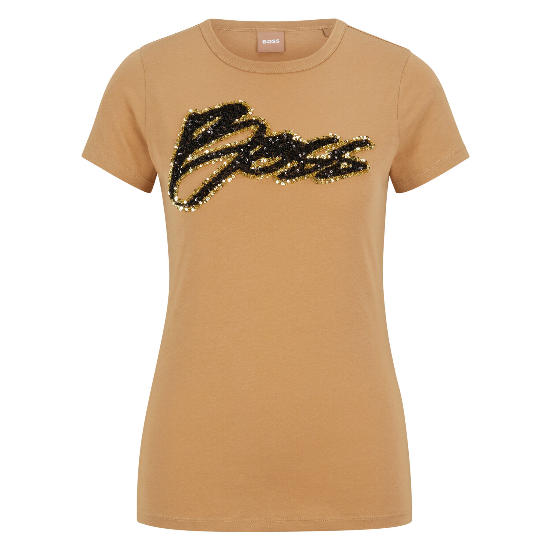 Boss Тишърт Eventsa 50484646 Бежов Slim Fit - Pepit.bg