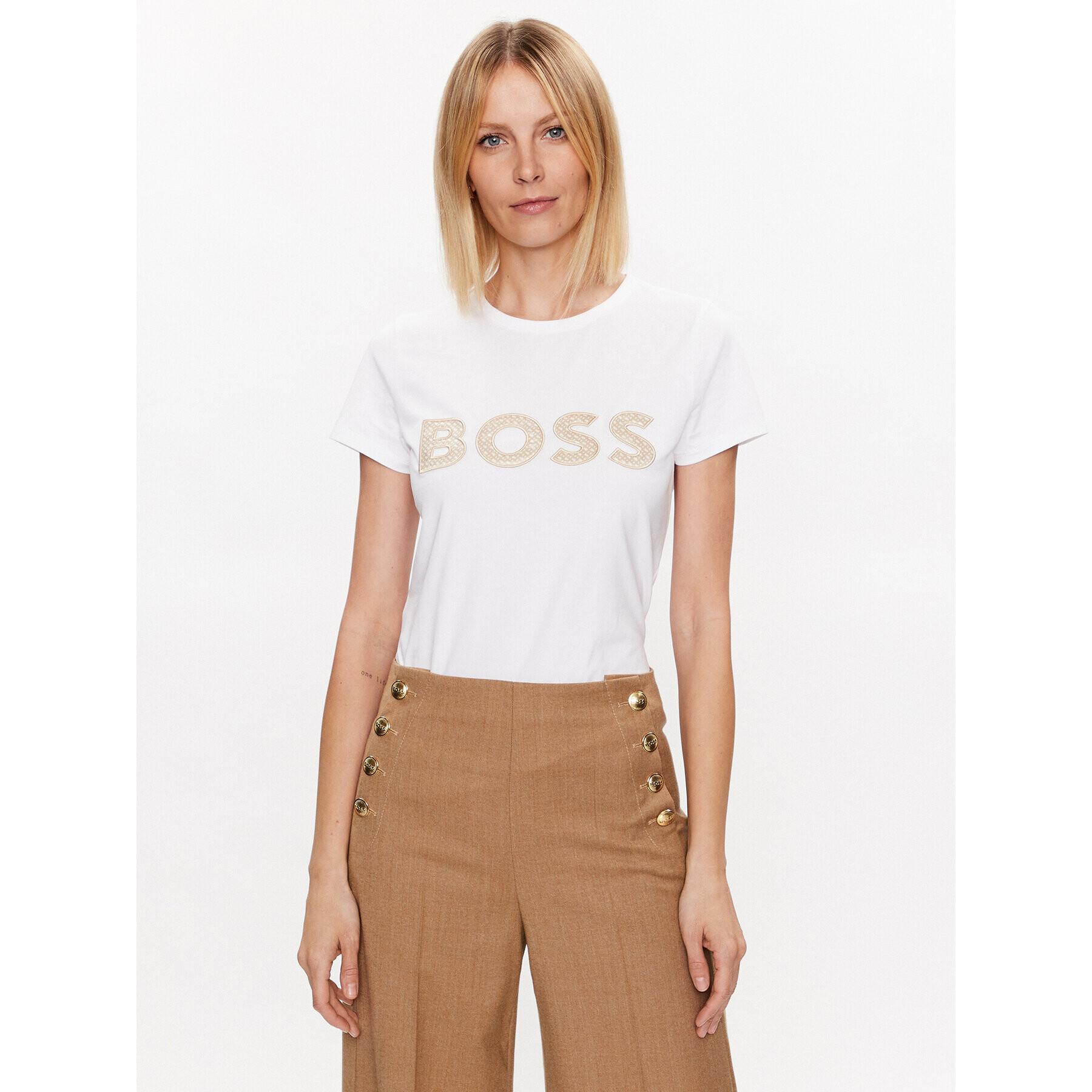 Boss Тишърт Eventsa 50489531 Бял Slim Fit - Pepit.bg