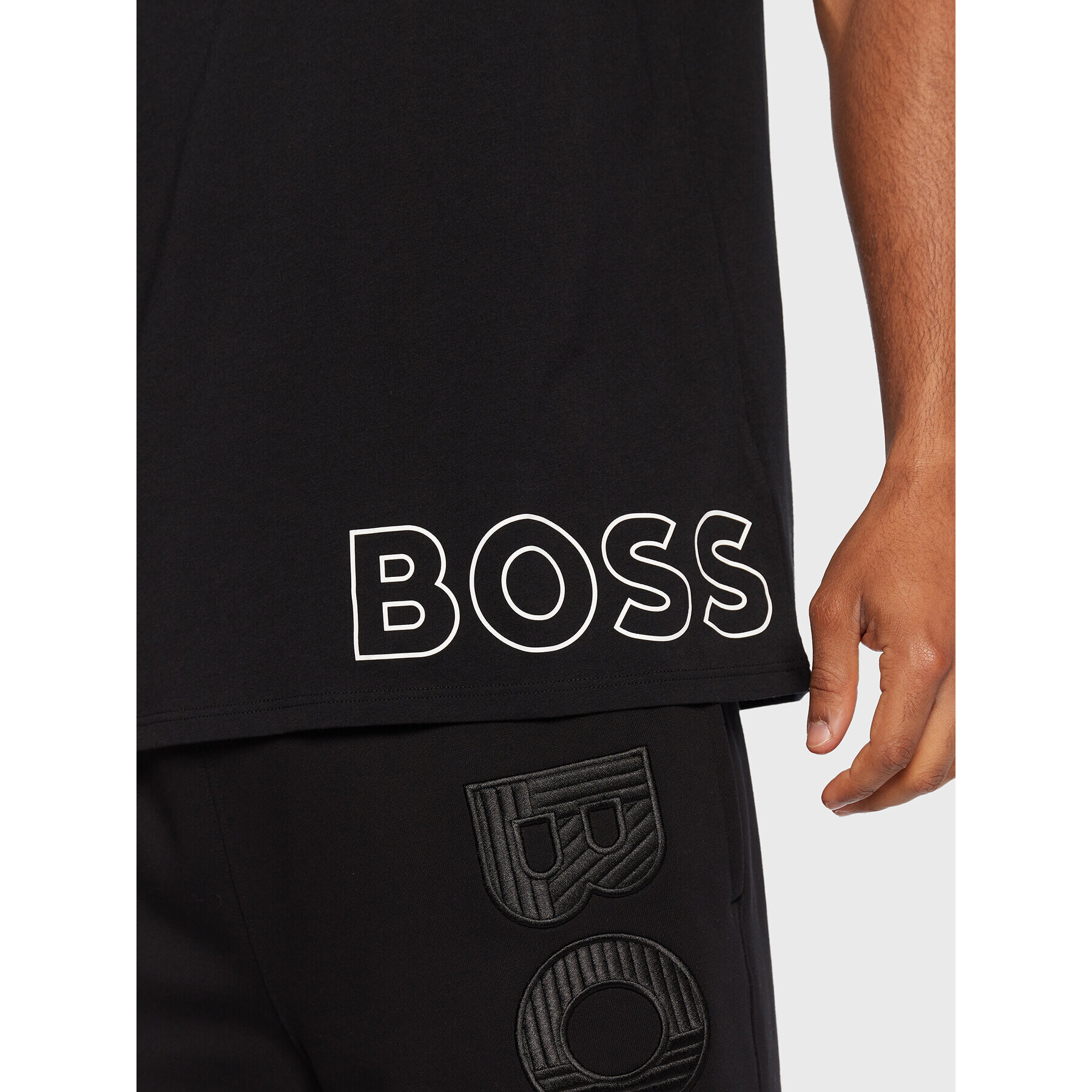 Boss Тишърт Identity 50472750 Черен Regular Fit - Pepit.bg