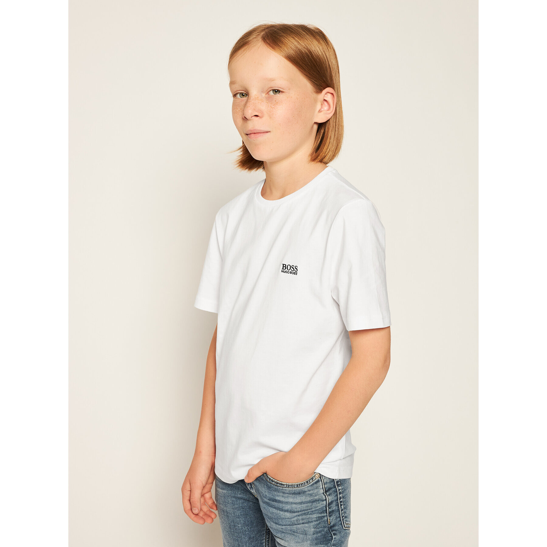 Boss Тишърт J25P14 S Бял Regular Fit - Pepit.bg