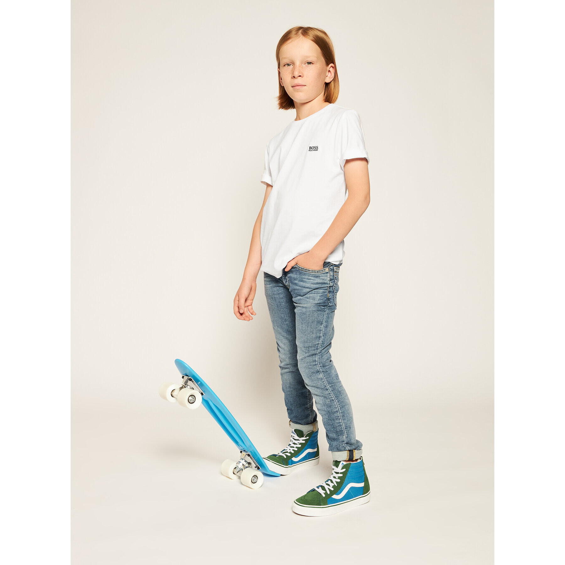 Boss Тишърт J25P14 S Бял Regular Fit - Pepit.bg