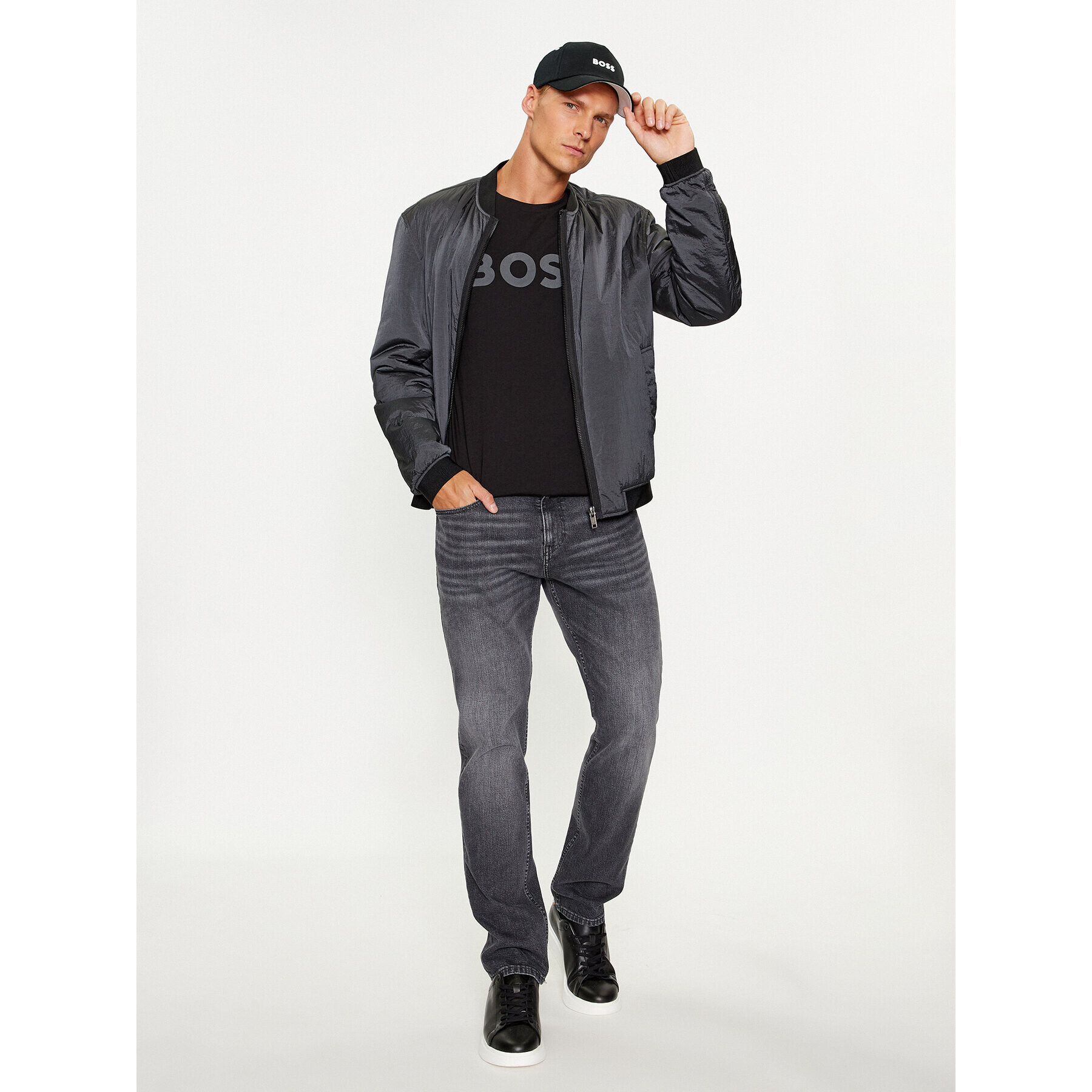 Boss Тишърт Jersey Thinking 1 50481923 Черен Regular Fit - Pepit.bg