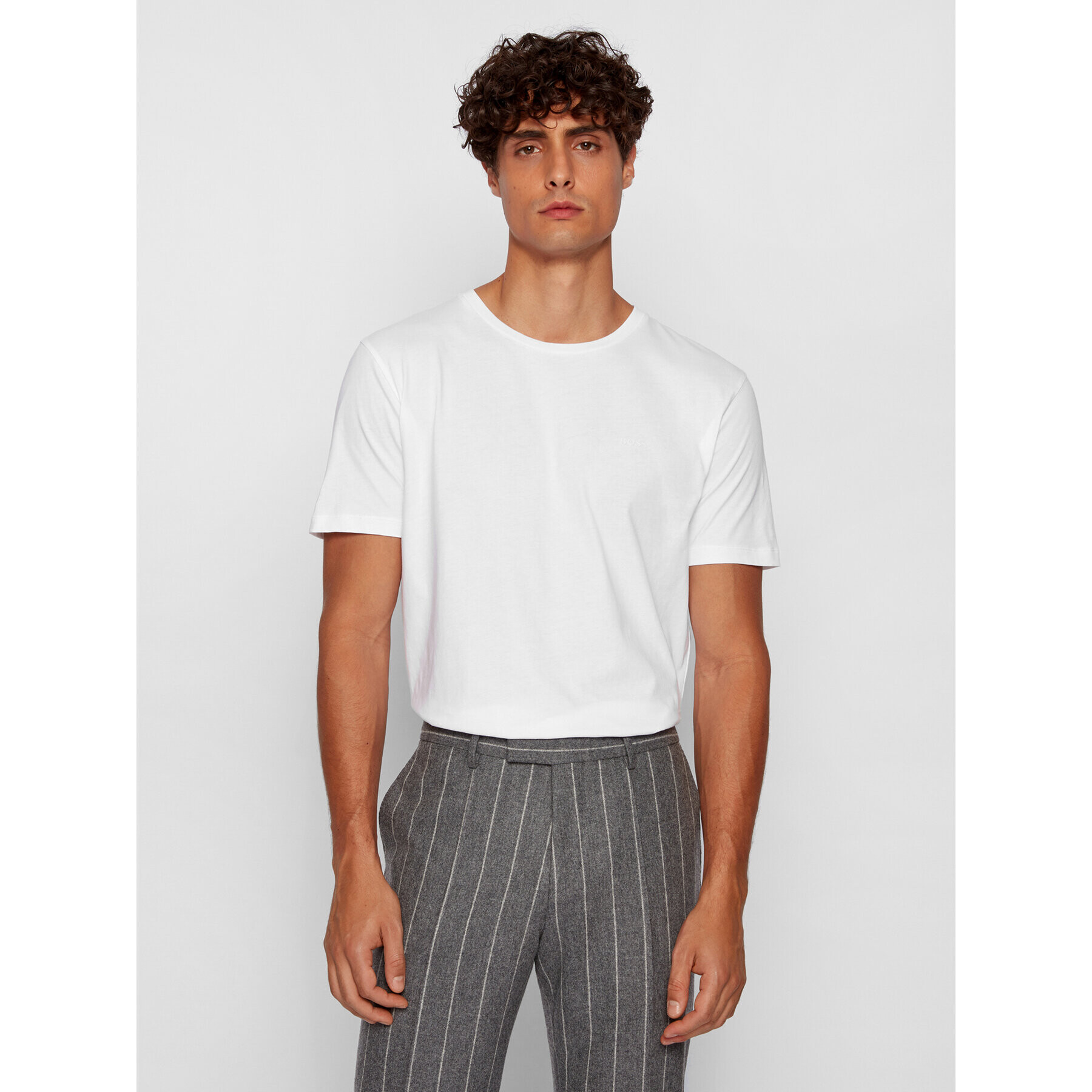 Boss Тишърт Lecco 80 50385281 Бял Regular Fit - Pepit.bg
