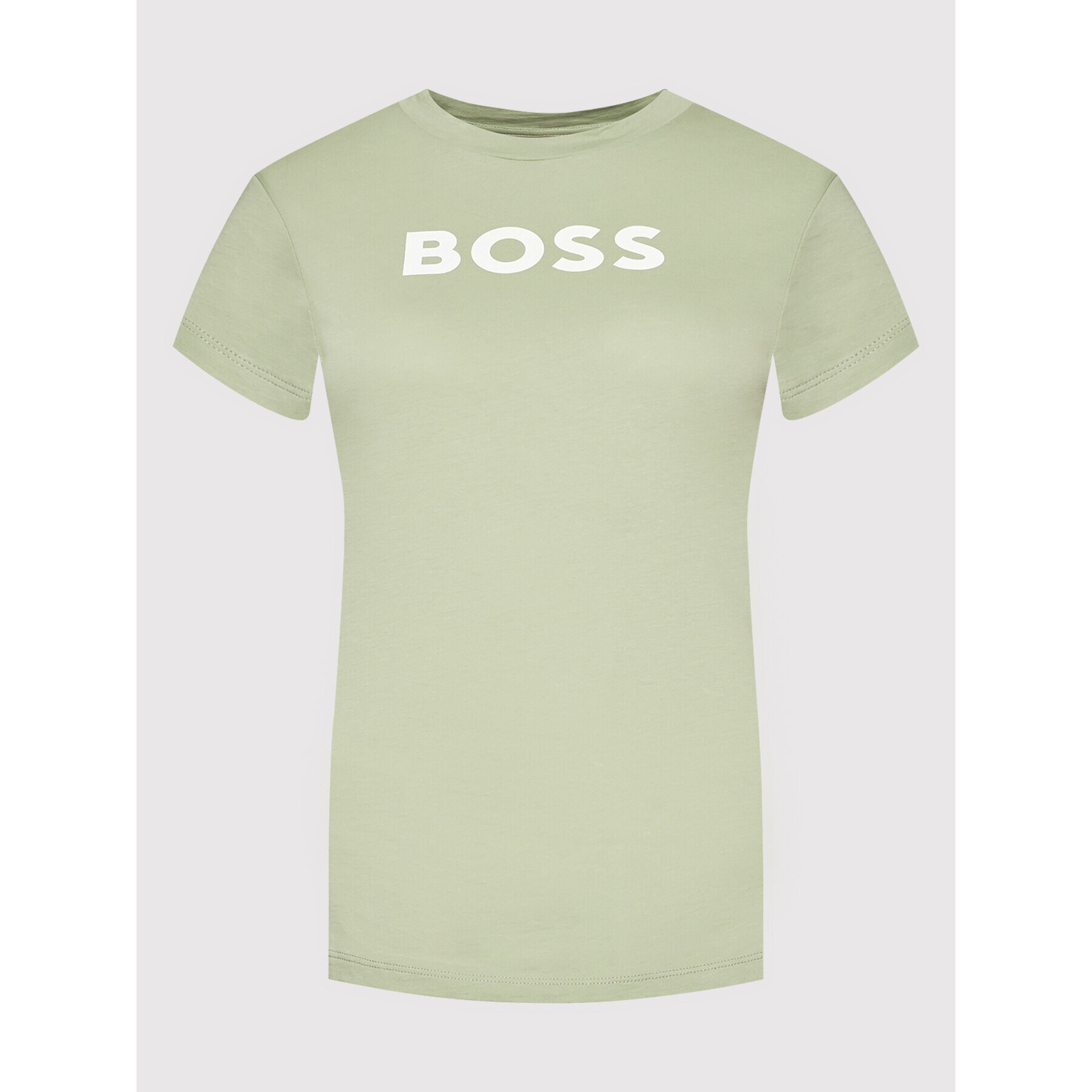 Boss Тишърт Logo-Print Зелен Regular Fit - Pepit.bg