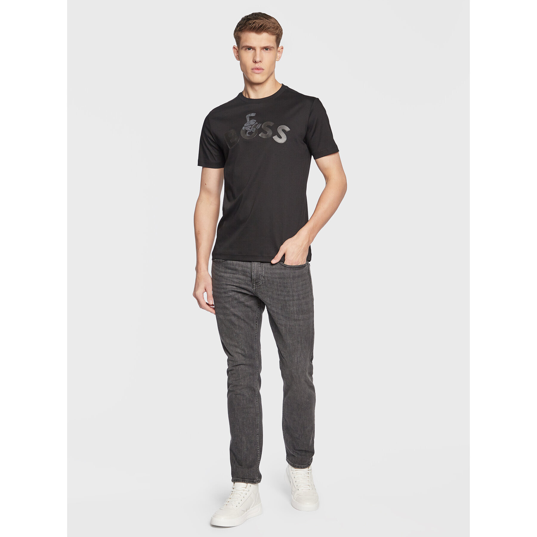 Boss Тишърт Lunar 50483729 Черен Regular Fit - Pepit.bg