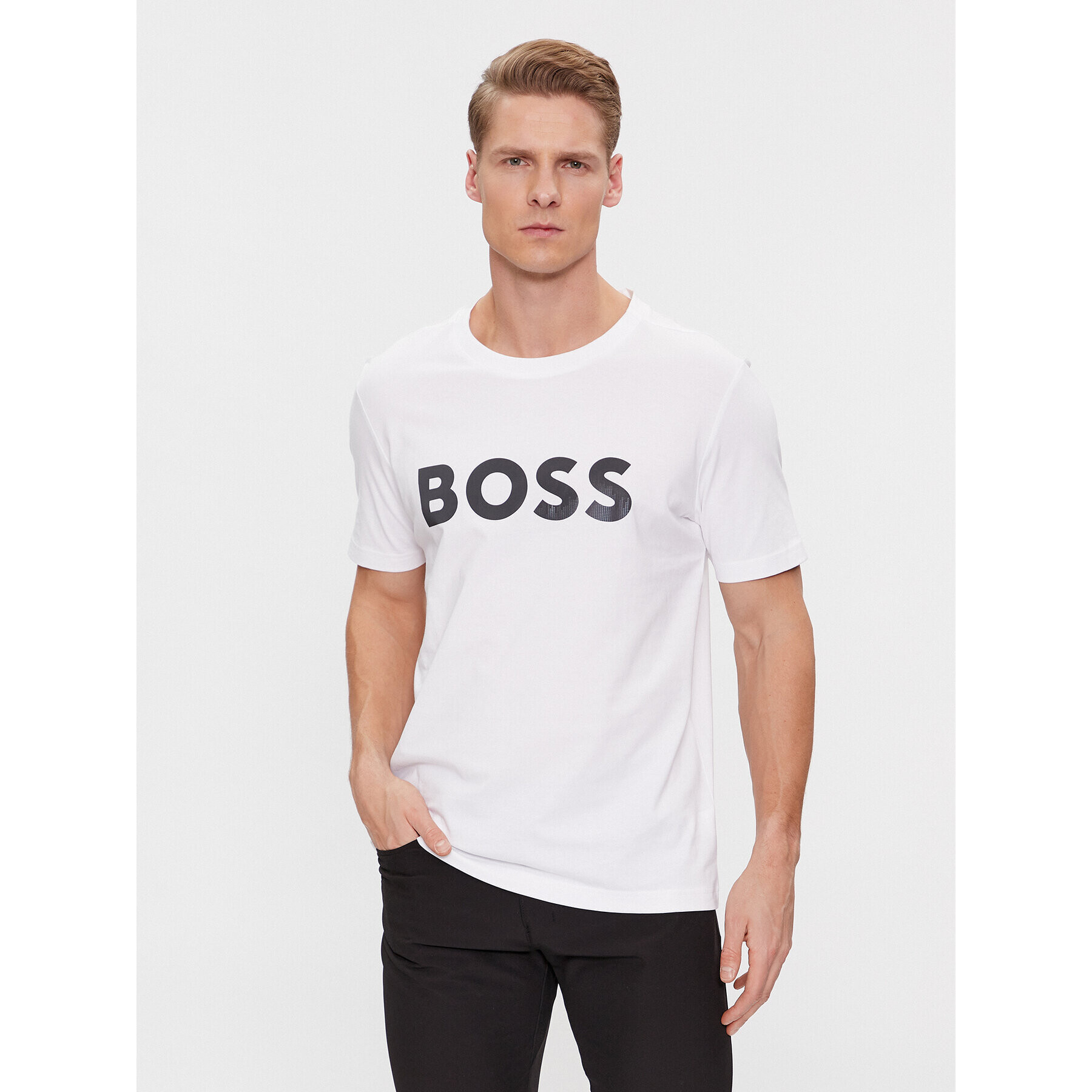 Boss Тишърт Mirror 1 50506363 Бял Regular Fit - Pepit.bg