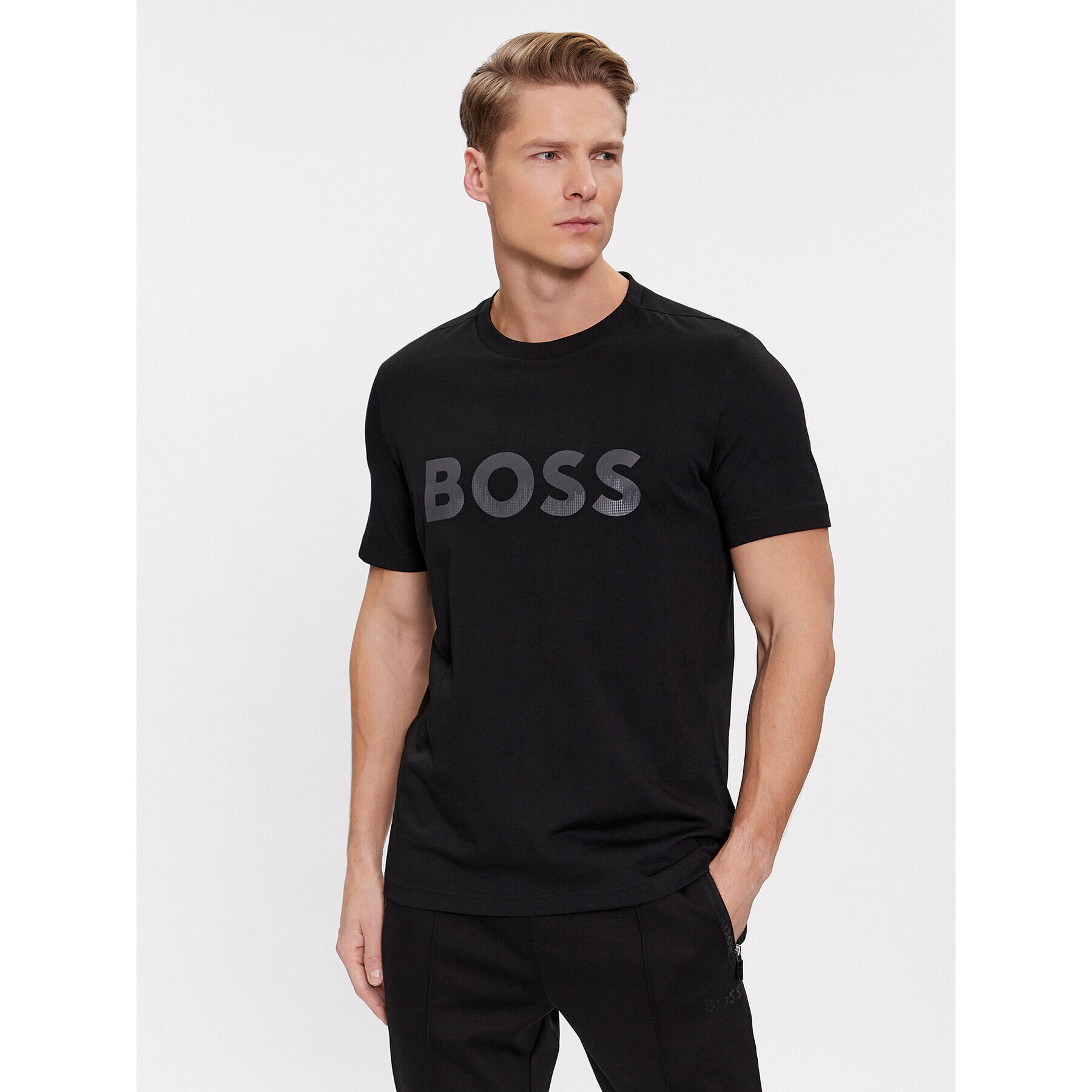 Boss Тишърт Mirror 1 50506363 Черен Regular Fit - Pepit.bg