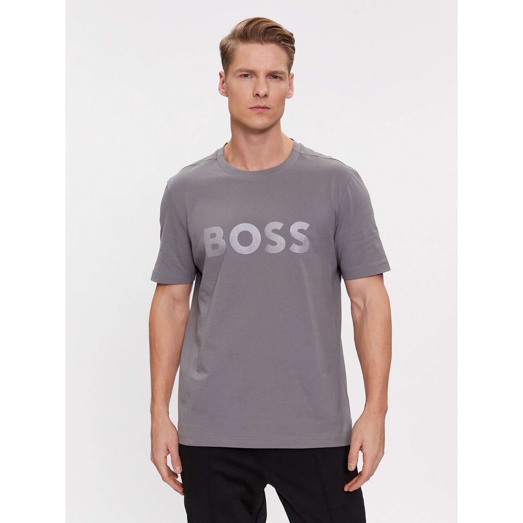 Boss Тишърт Mirror 1 50506363 Сив Regular Fit - Pepit.bg