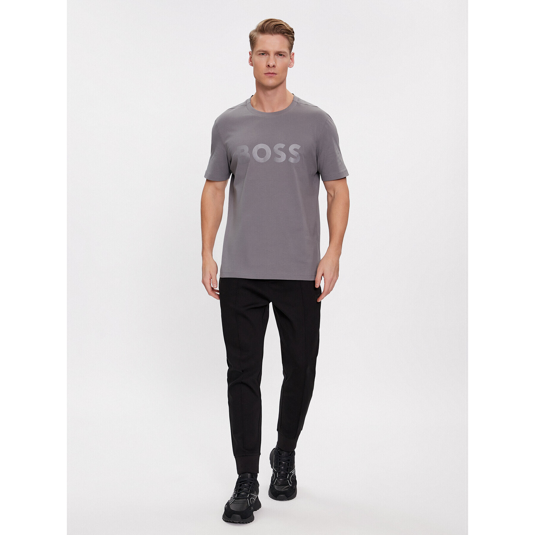 Boss Тишърт Mirror 1 50506363 Сив Regular Fit - Pepit.bg