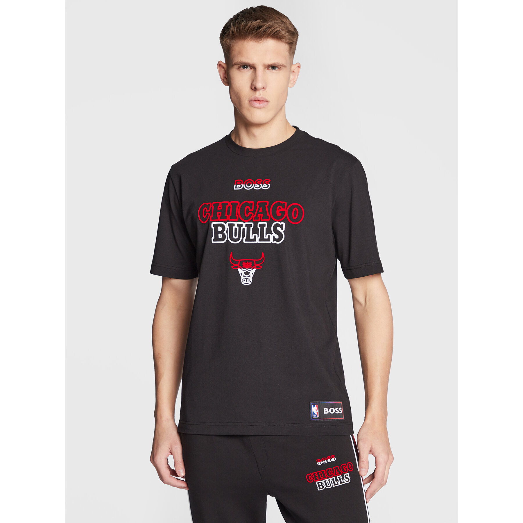 Boss Тишърт NBA T_Basket_4 50477424 Черен Comfort Fit - Pepit.bg