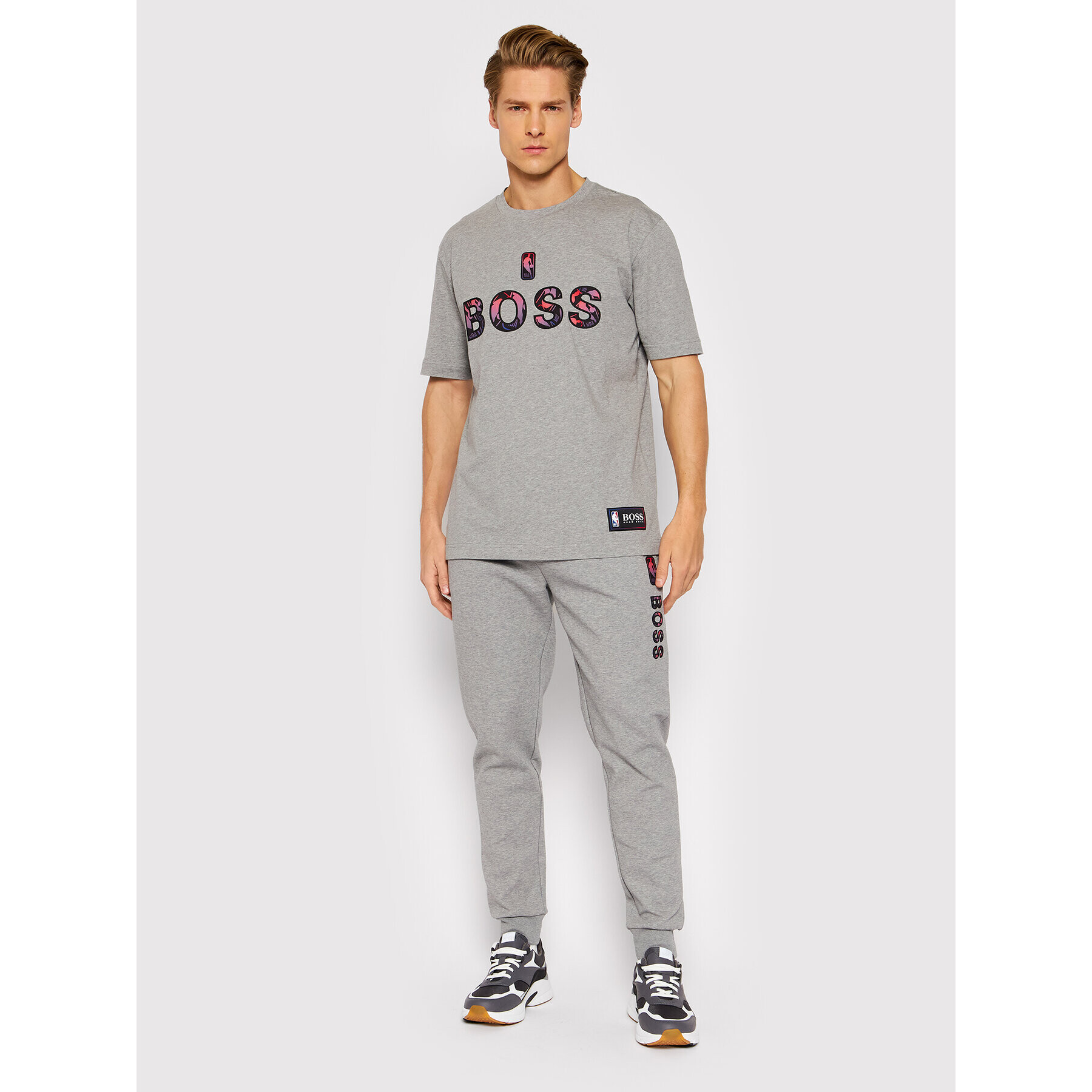 Boss Тишърт NBA TBasket_2 50461962 Сив Regular Fit - Pepit.bg