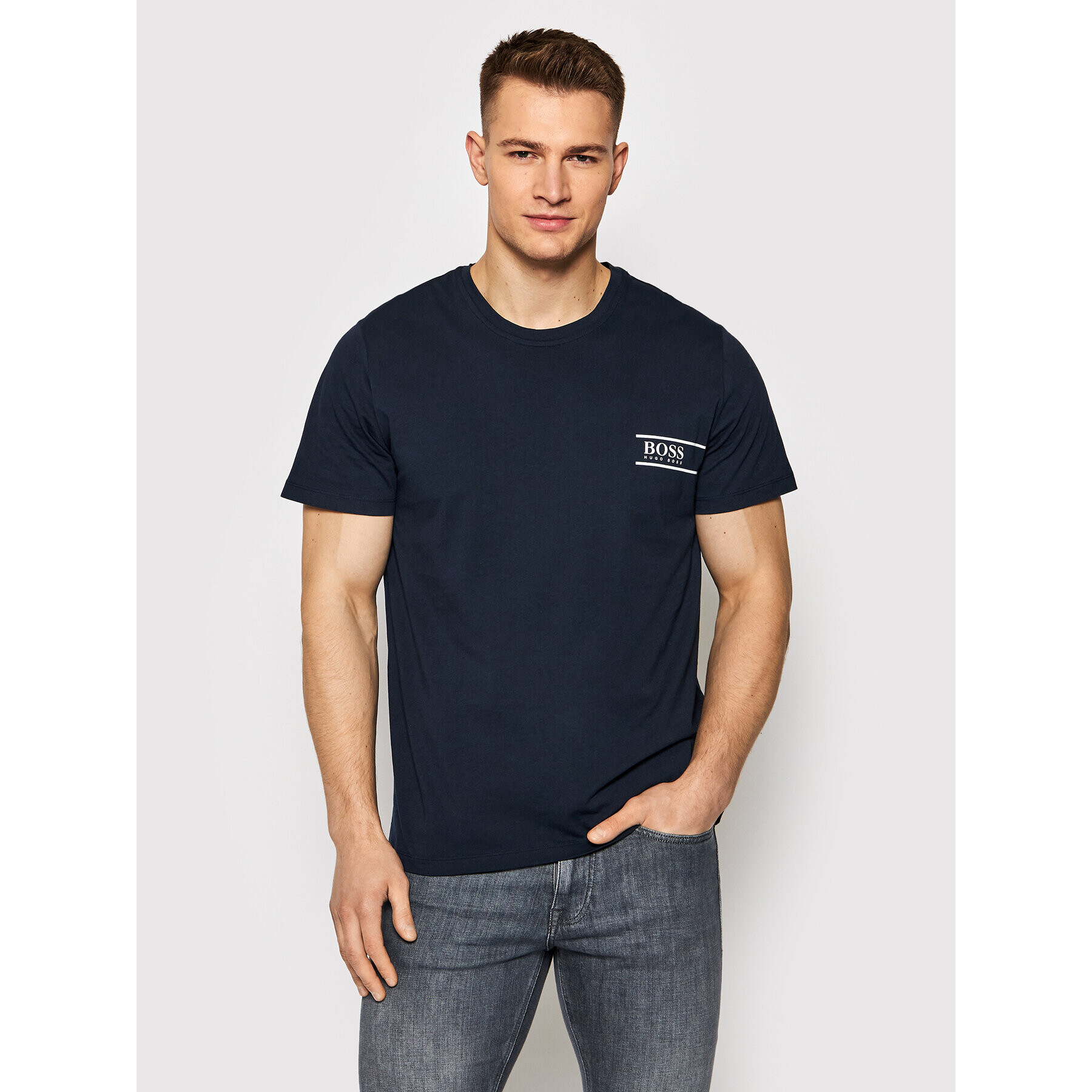 Boss Тишърт Rn 24 50426319 Тъмносин Relaxed Fit - Pepit.bg