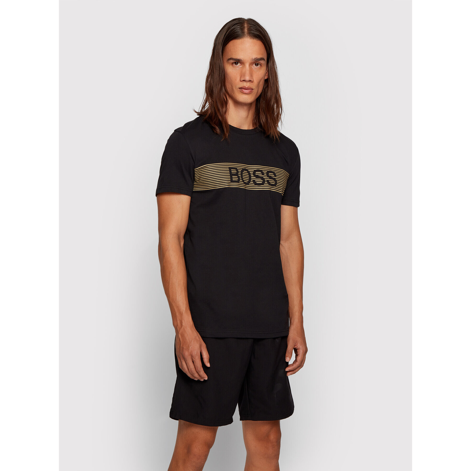 Boss Тишърт Rn Special 50442391 Черен Regular Fit - Pepit.bg