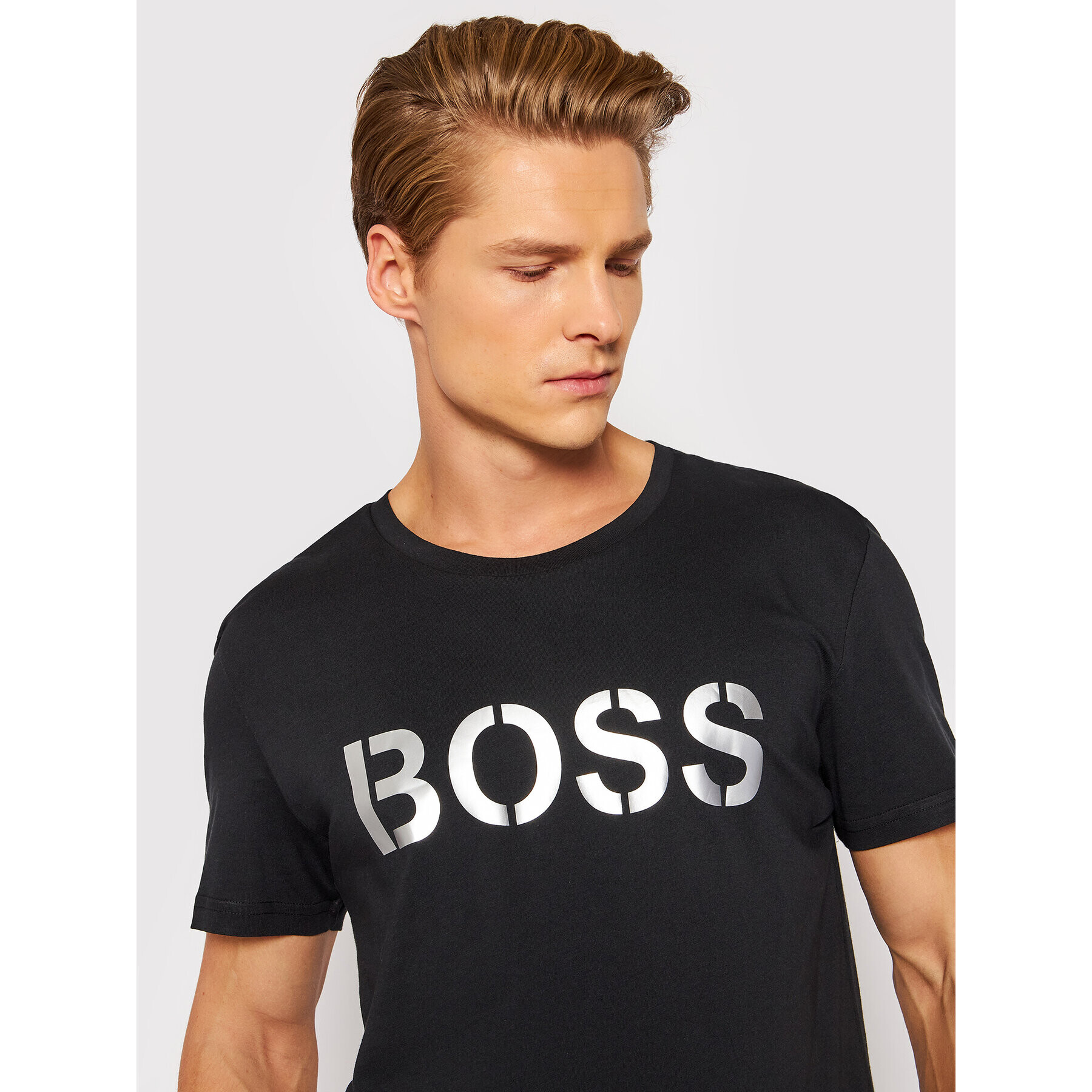 Boss Тишърт Special 50442391 Черен Regular Fit - Pepit.bg