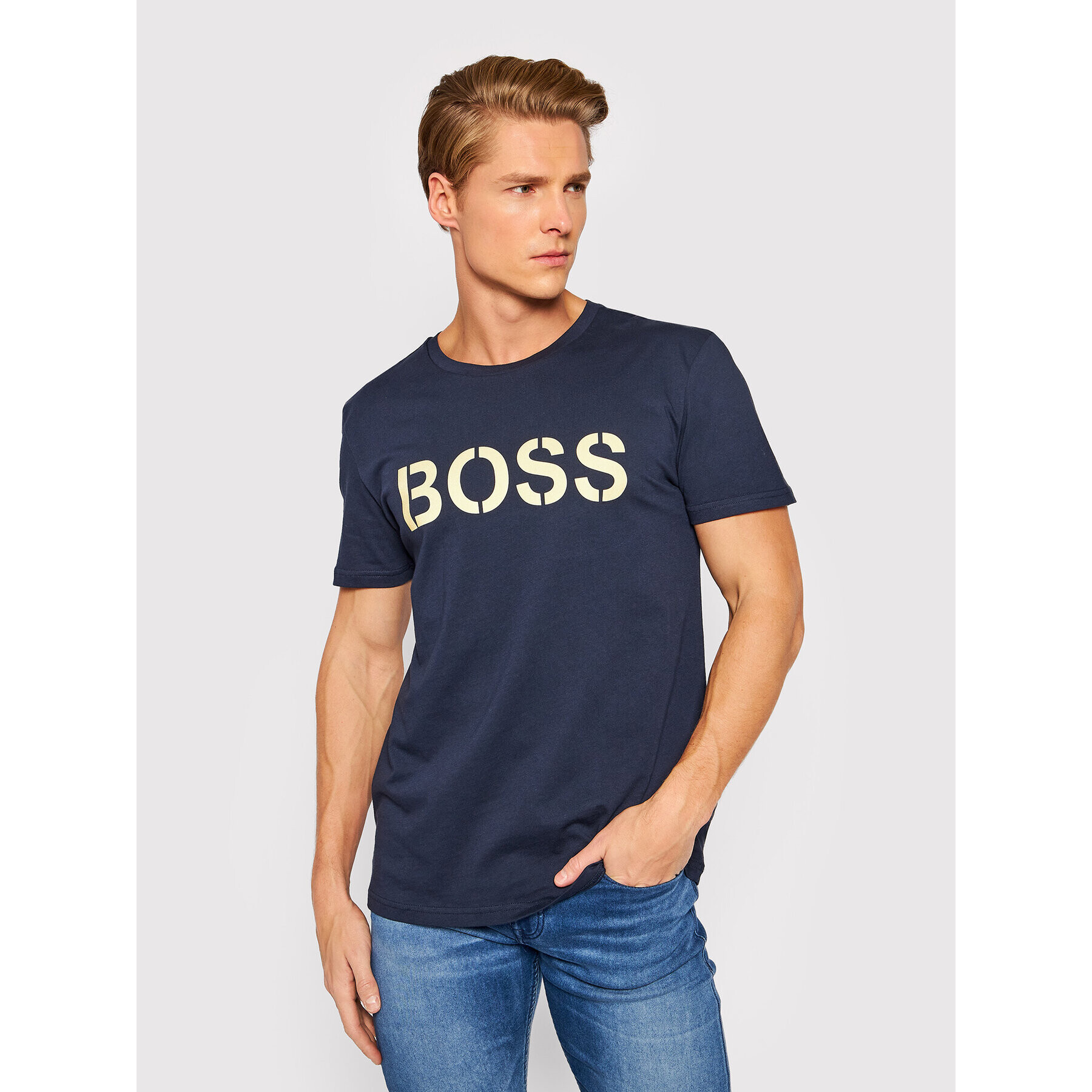 Boss Тишърт Special 50442391 Тъмносин Regular Fit - Pepit.bg