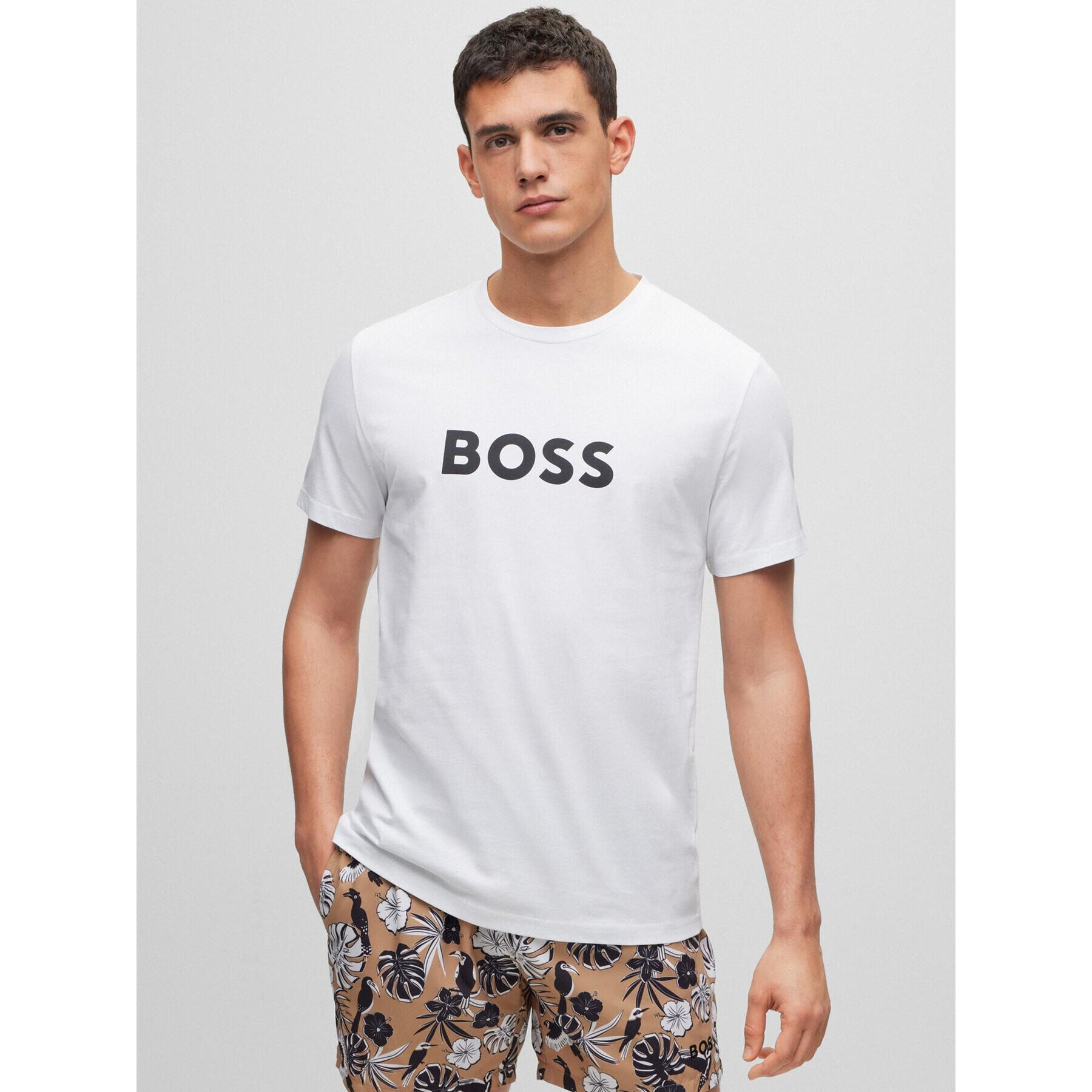 Boss Тишърт T-Shirt Rn 50491706 Бял Regular Fit - Pepit.bg