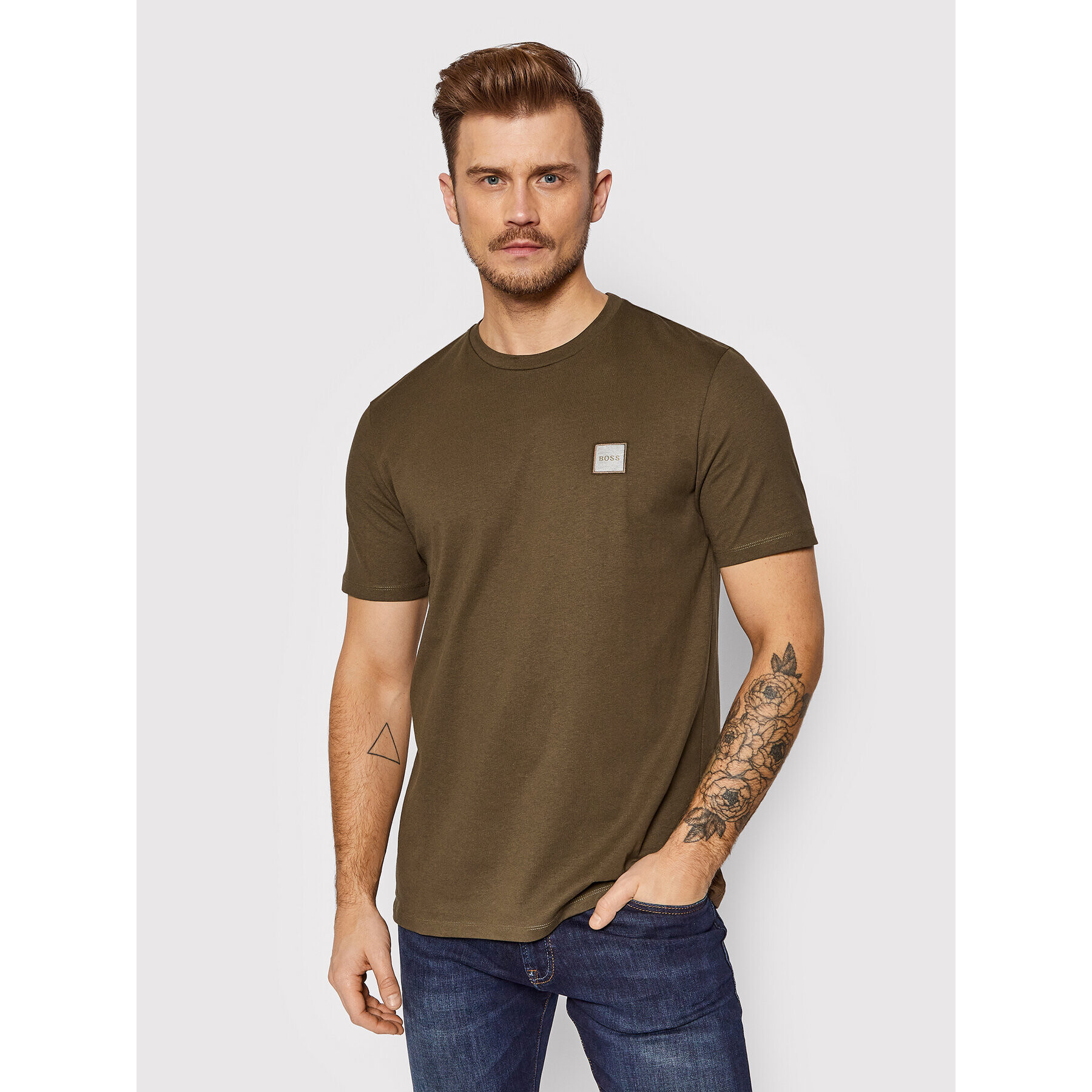 Boss Тишърт Tales 1 50462767 Кафяв Regular Fit - Pepit.bg