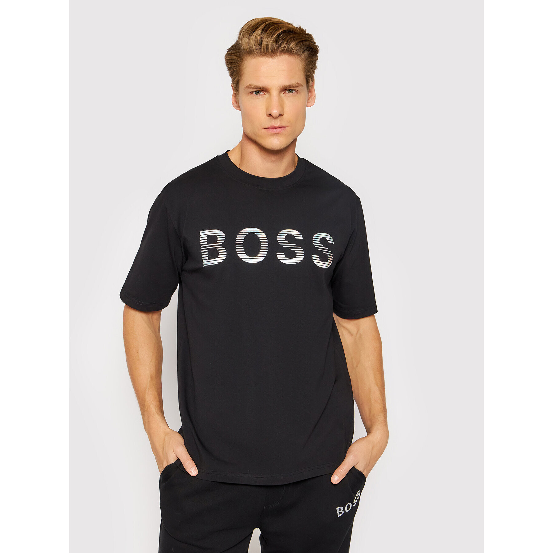 Boss Тишърт Tanek_ZA 50472217 Черен Relaxed Fit - Pepit.bg