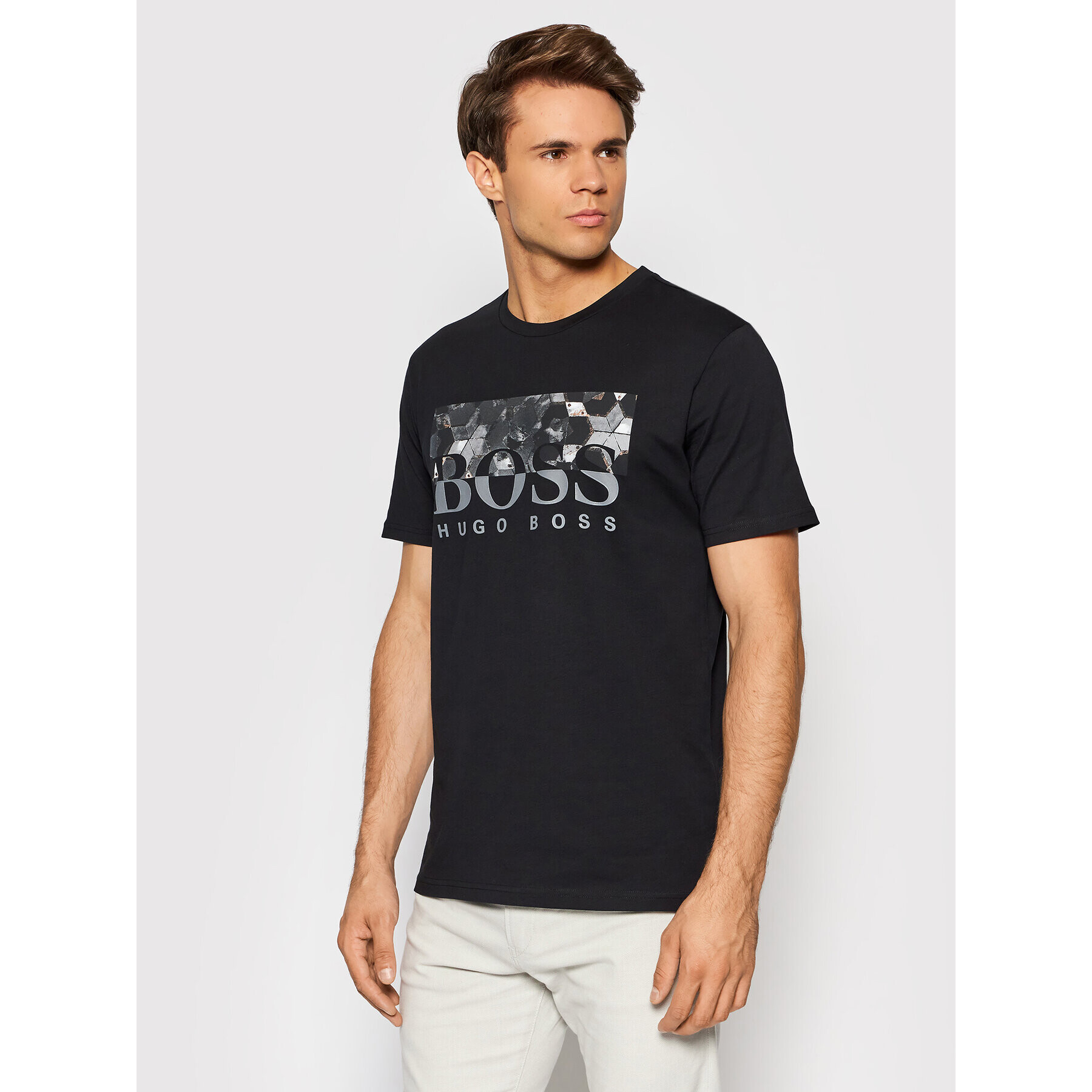 Boss Тишърт Teally 50453672 Черен Regular Fit - Pepit.bg